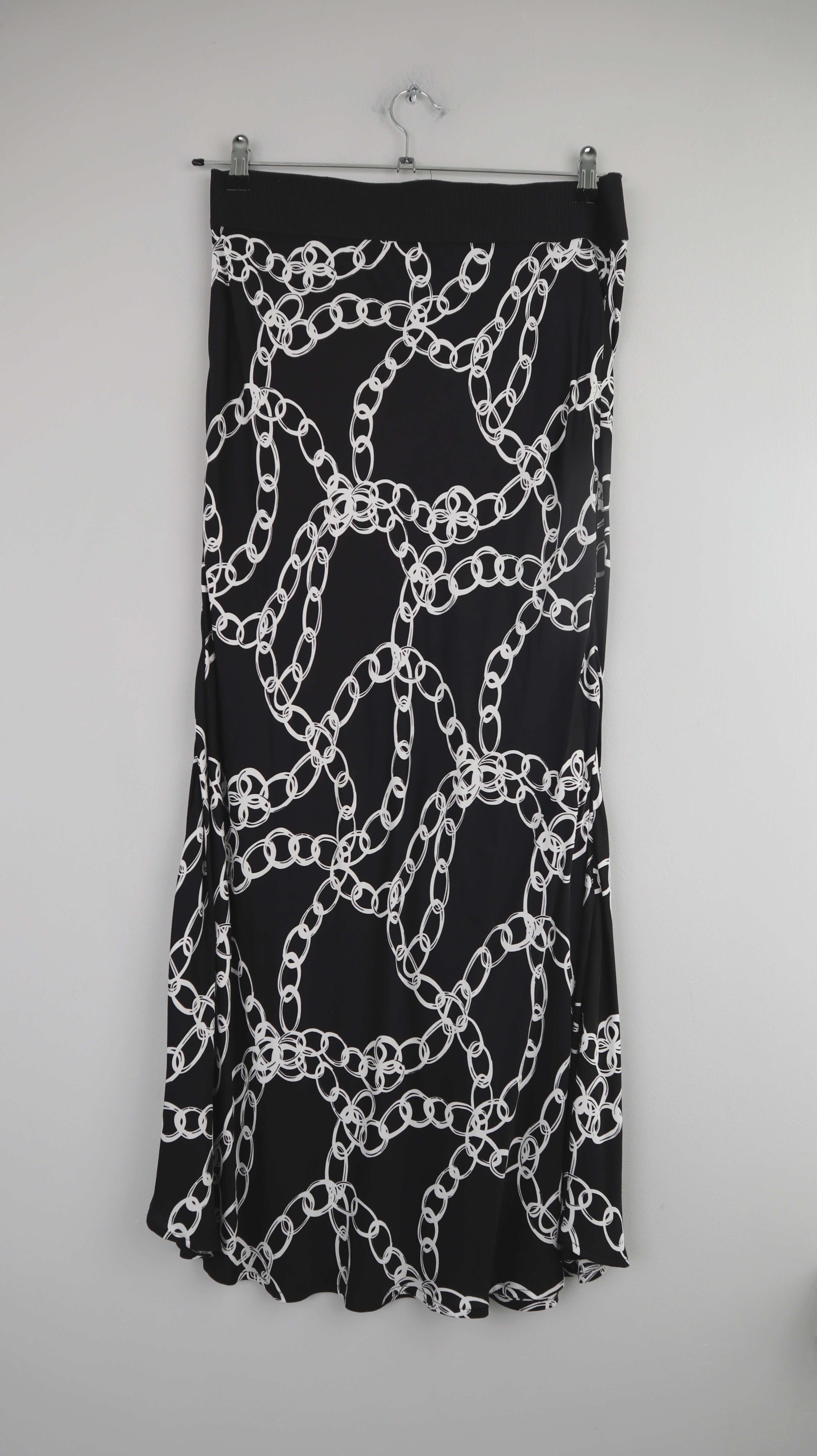 Rock Schwarz weiß &co women 40 L Maxirock Muster Ketten Chains
