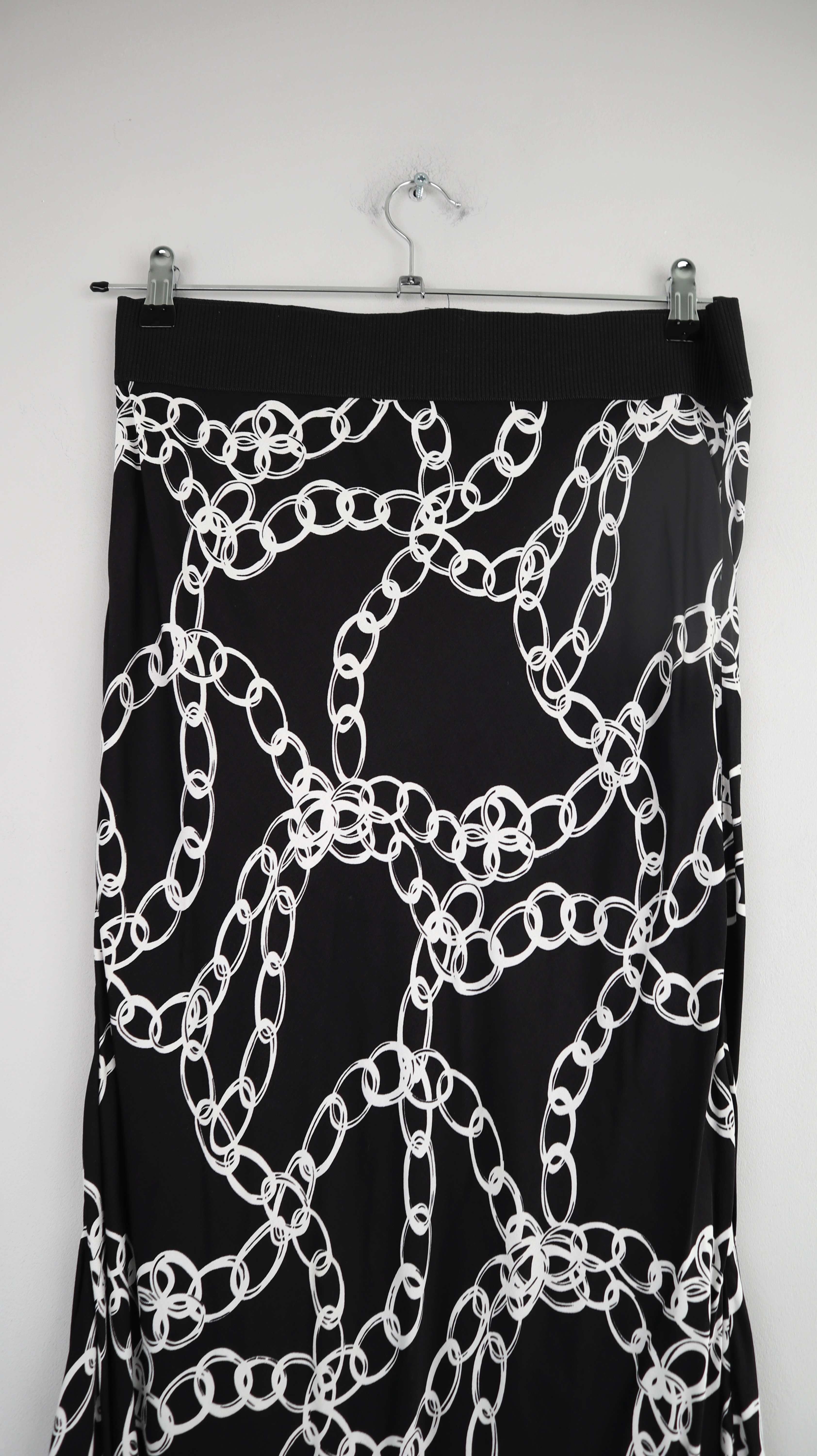 Rock Schwarz weiß &co women 40 L Maxirock Muster Ketten Chains