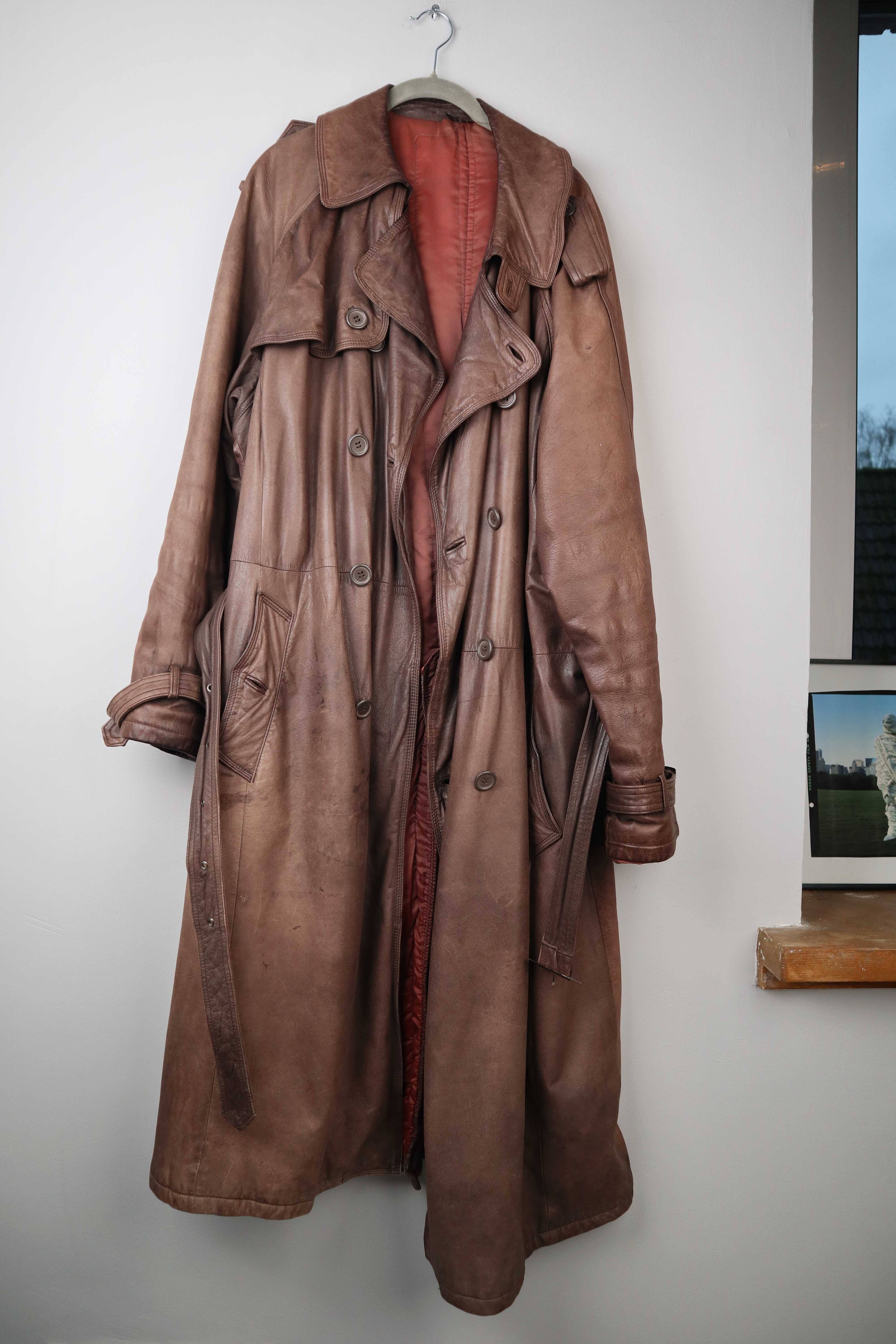 True Vintage Ledermantel Mantel Leder Dinosaurio 40 L Trenchcoat