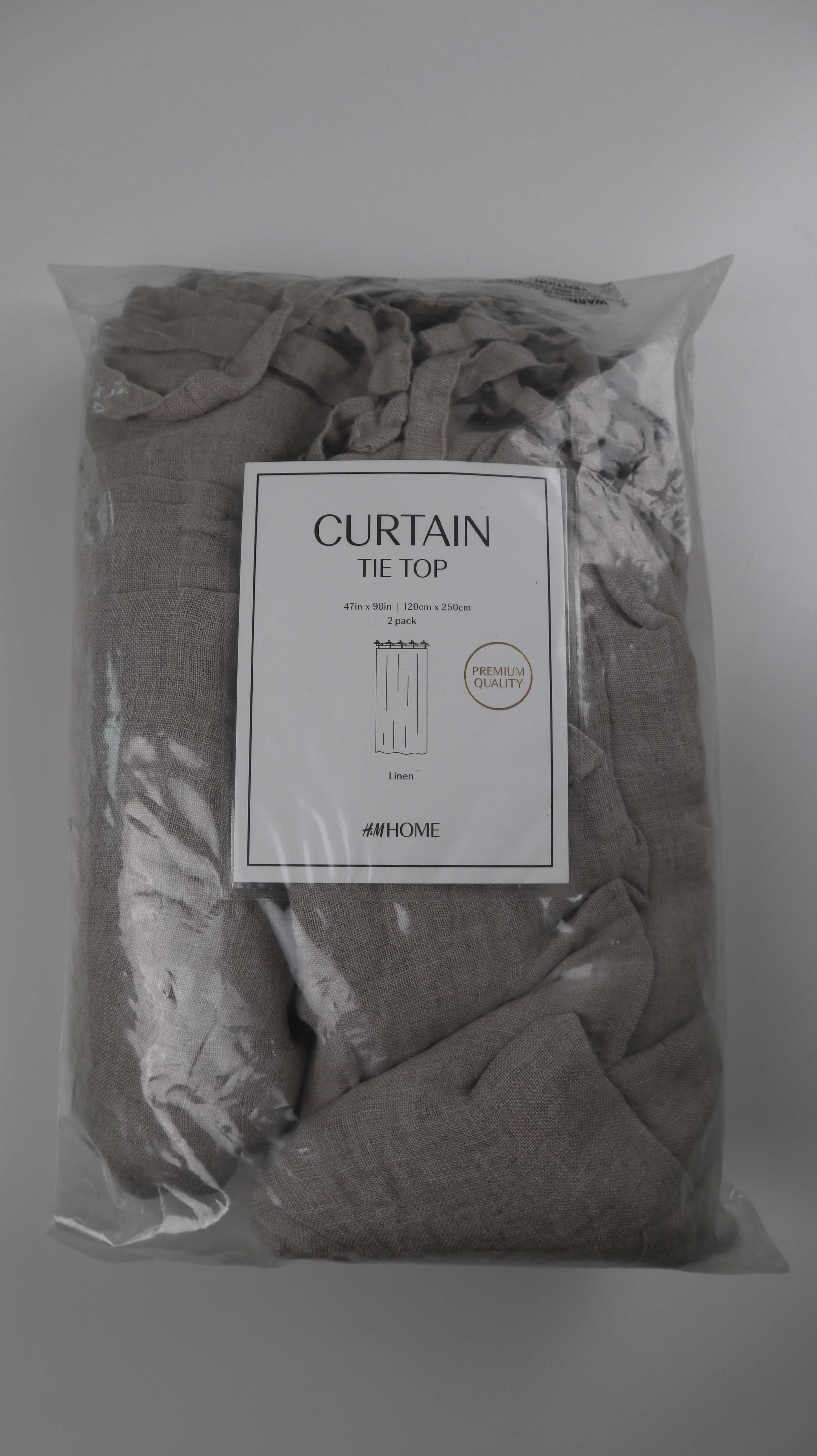 H&M Vorhänge Leinenvorhänge Beige braun Taupe 120 x 250 Gardinen Leinen