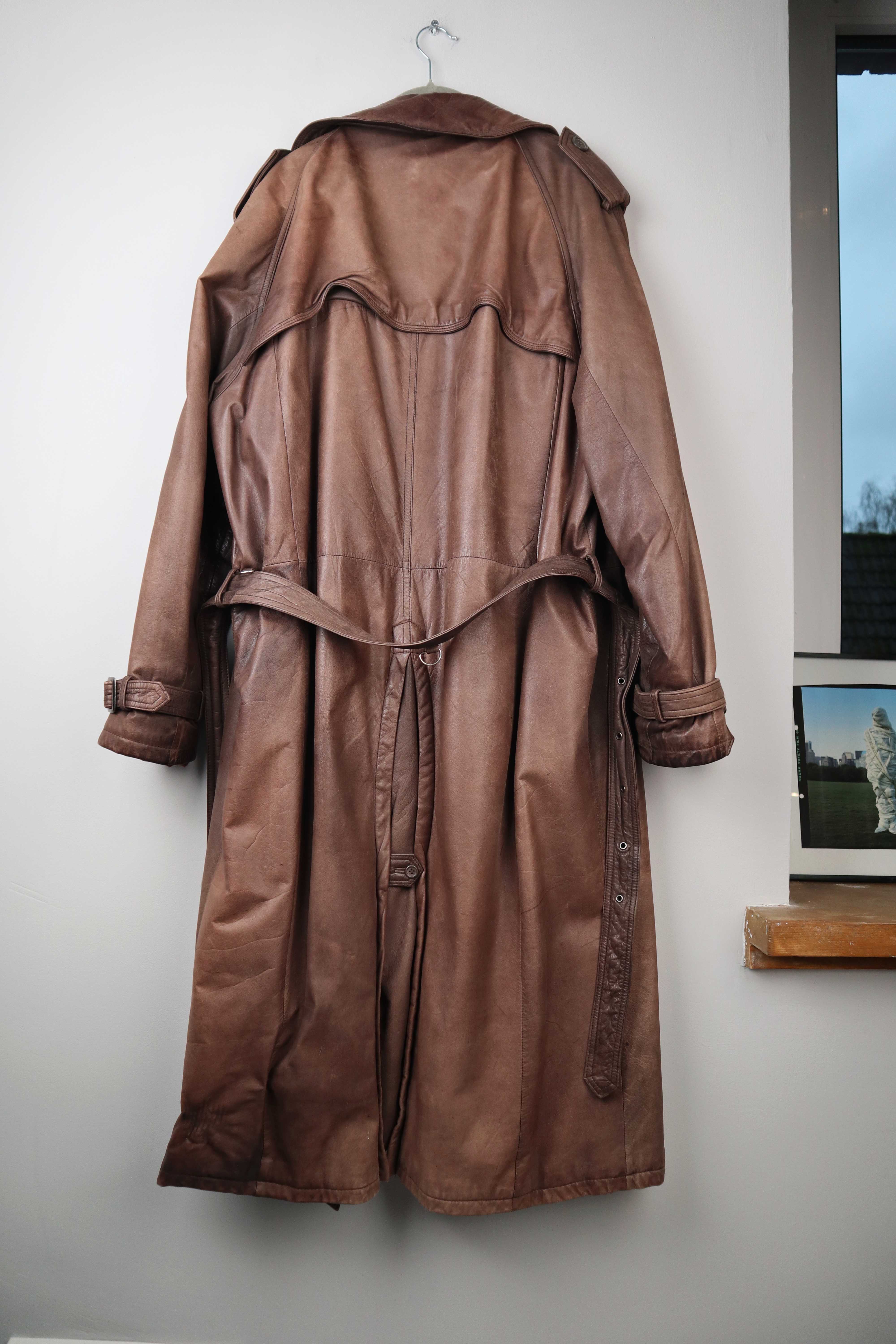 True Vintage Ledermantel Mantel Leder Dinosaurio 40 L Trenchcoat