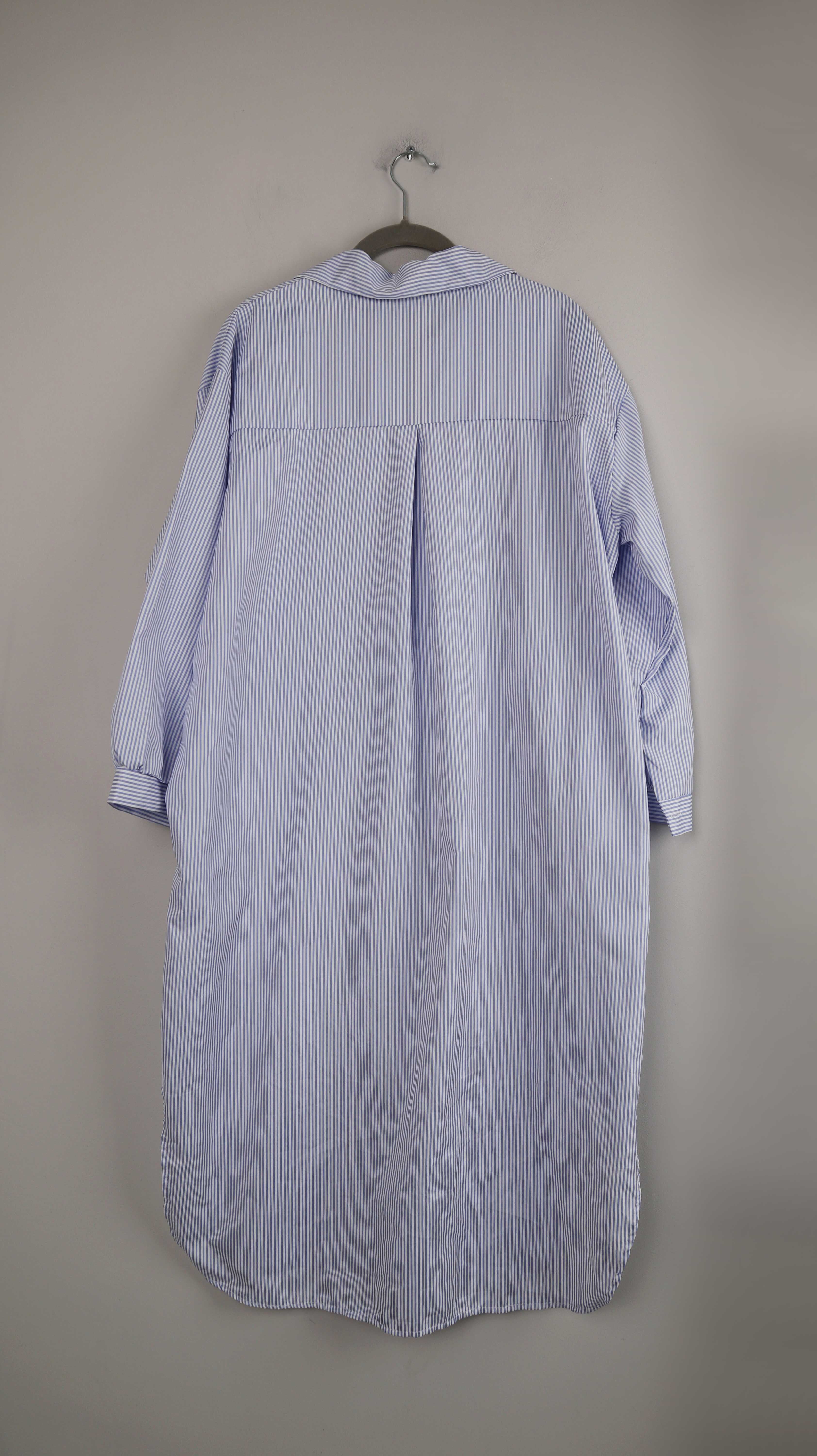 Bluse Blau weiß hemd Einheitsgröße Oversized 40 L gestreift