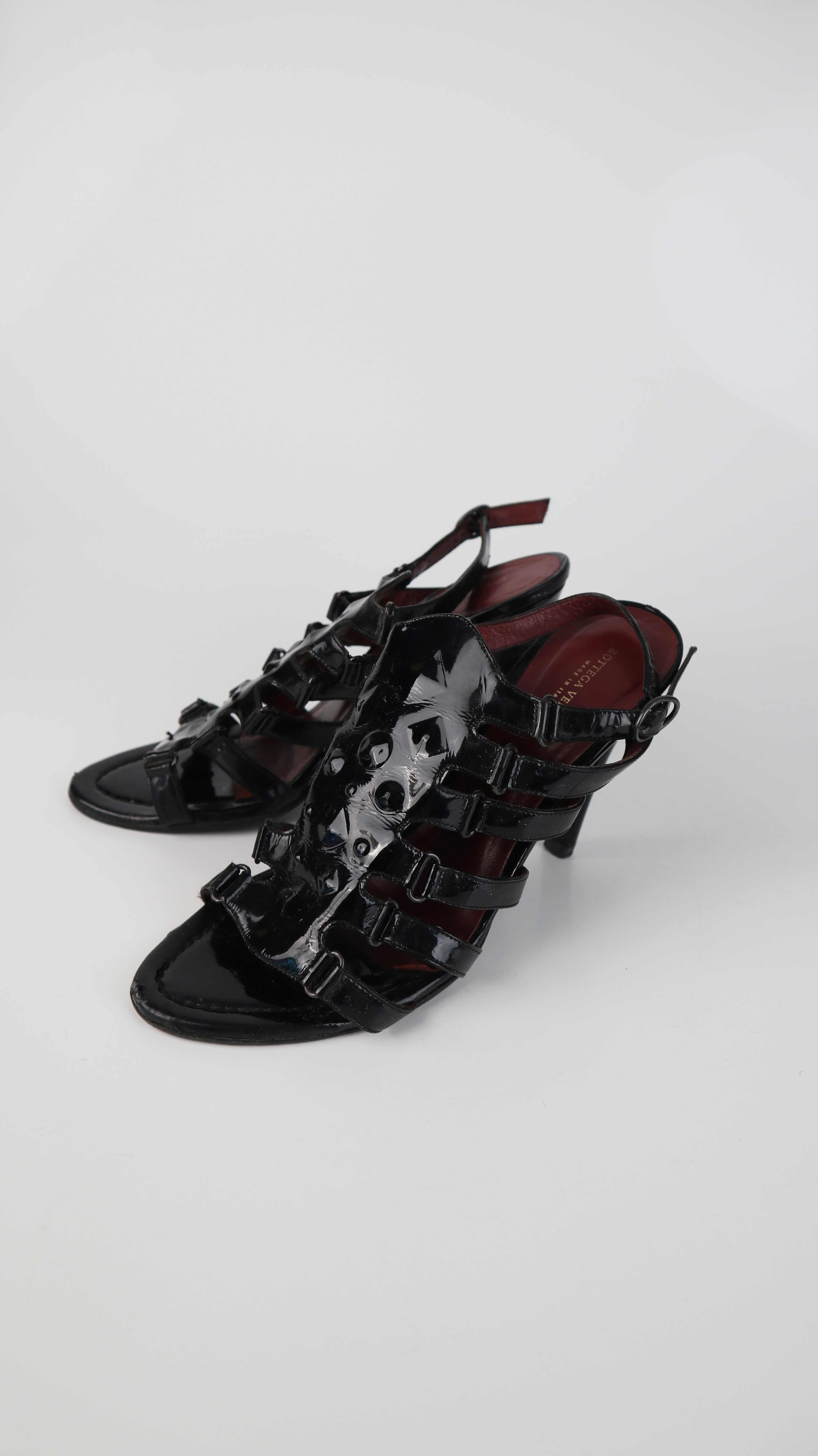 Bottega Veneta Heels schwarz Lackleder High Heels 39