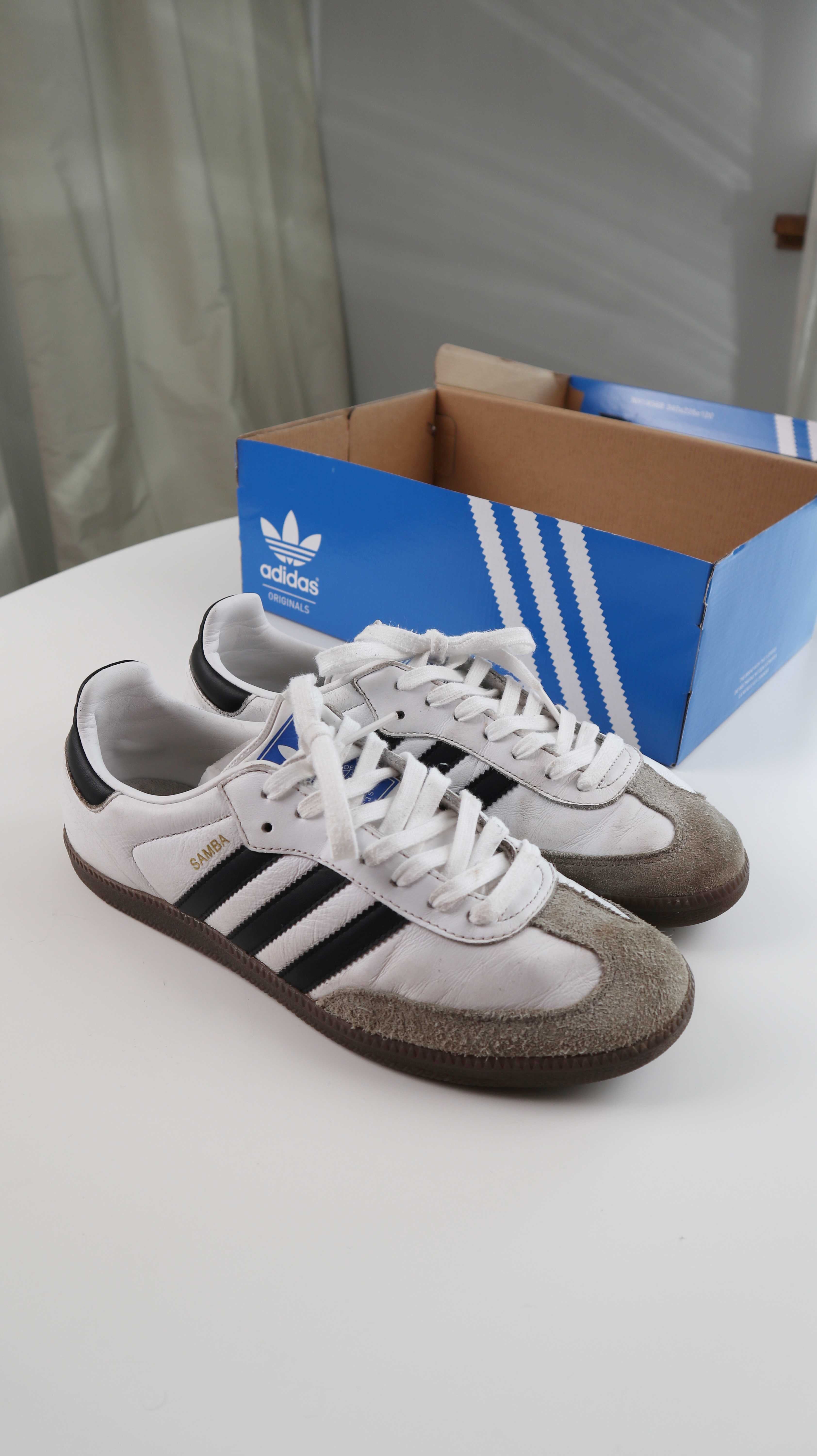 Adidas Samba Sneaker Turnschuhe Original OG 44 weiß schwarz Schnürer