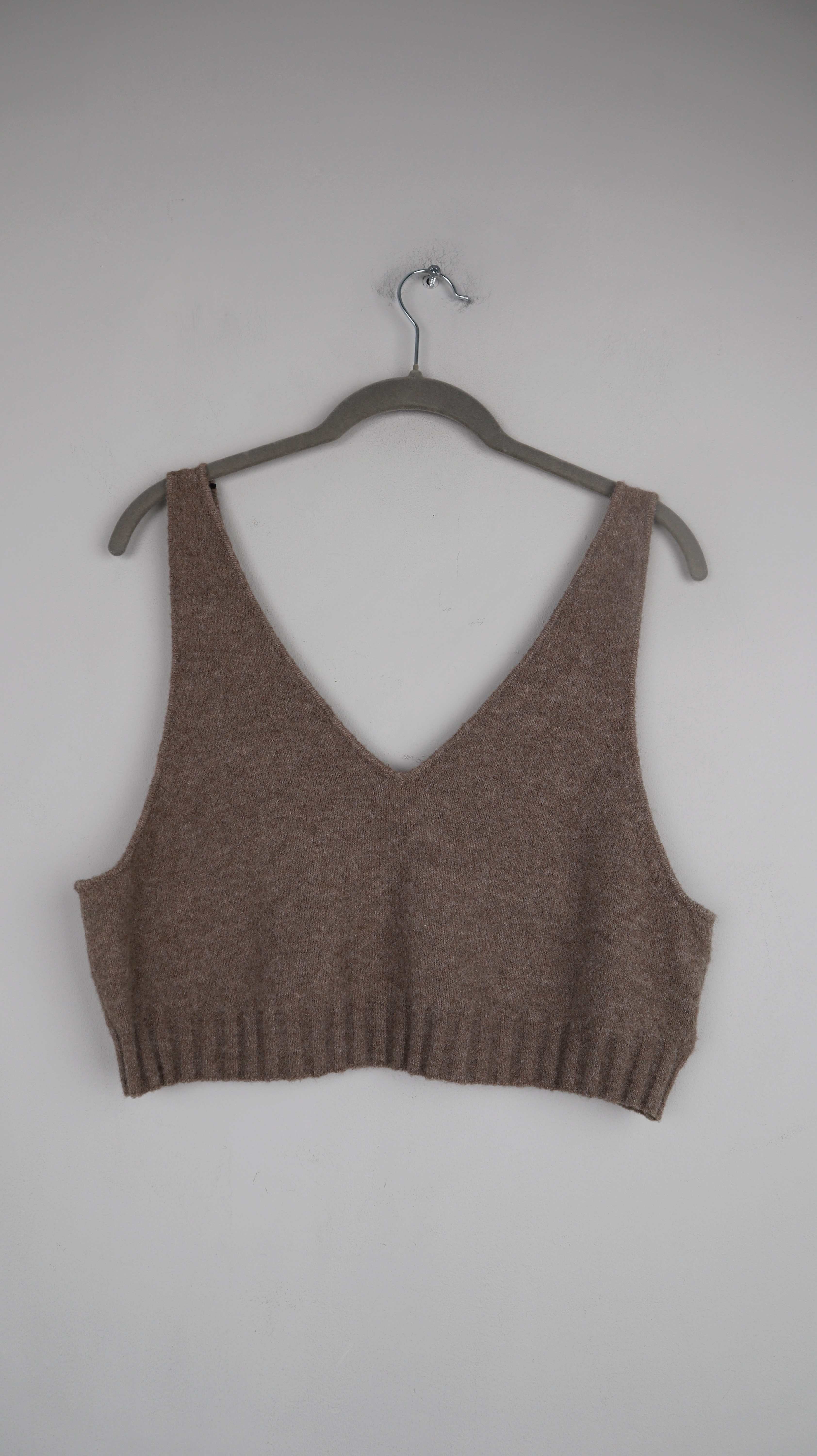 H&M Top Shirt Oberteil braun 38 M Weste V-Ausschitt