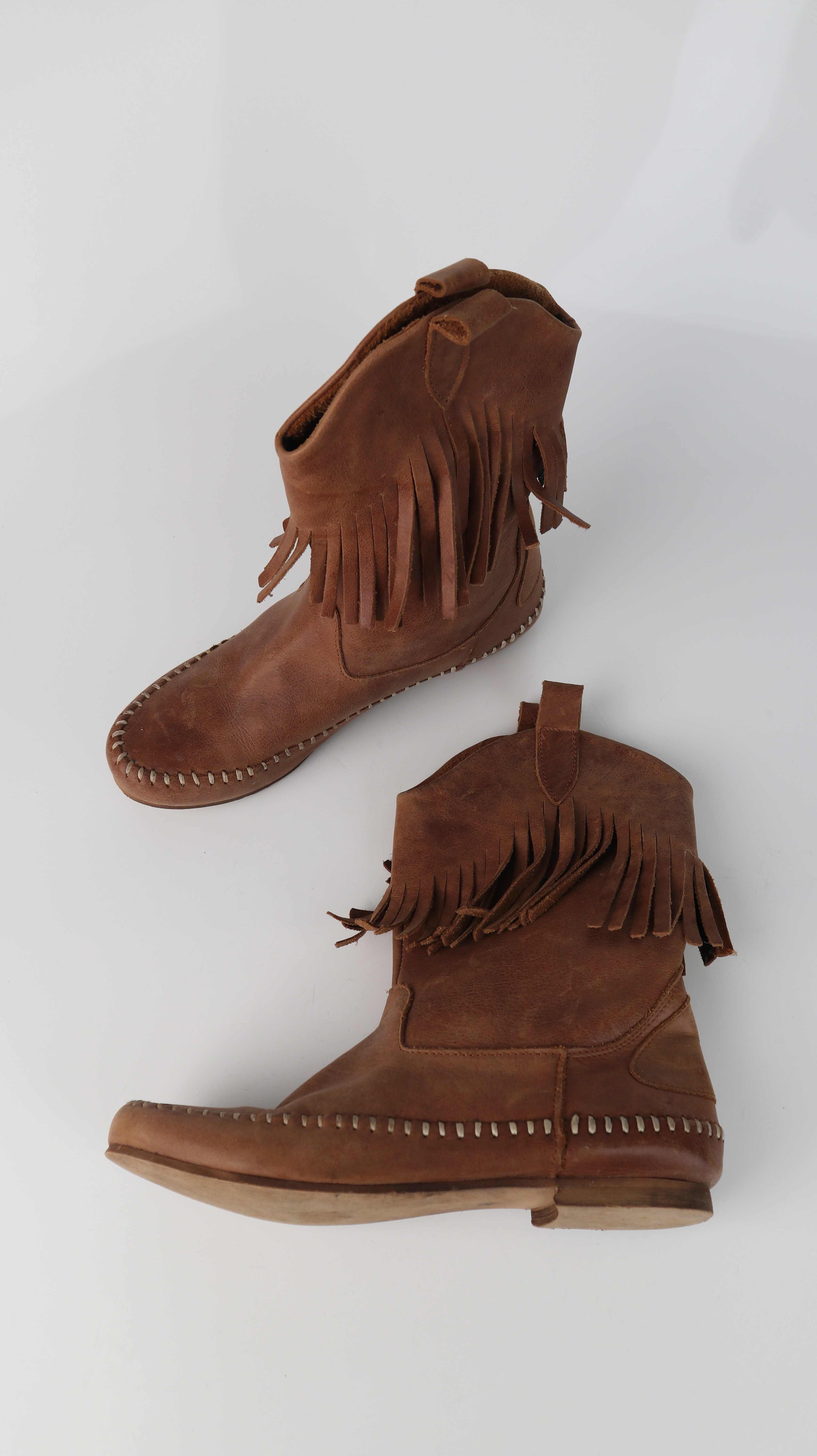 Indianerboots braun Lederboots Stiefel 39 Folklore