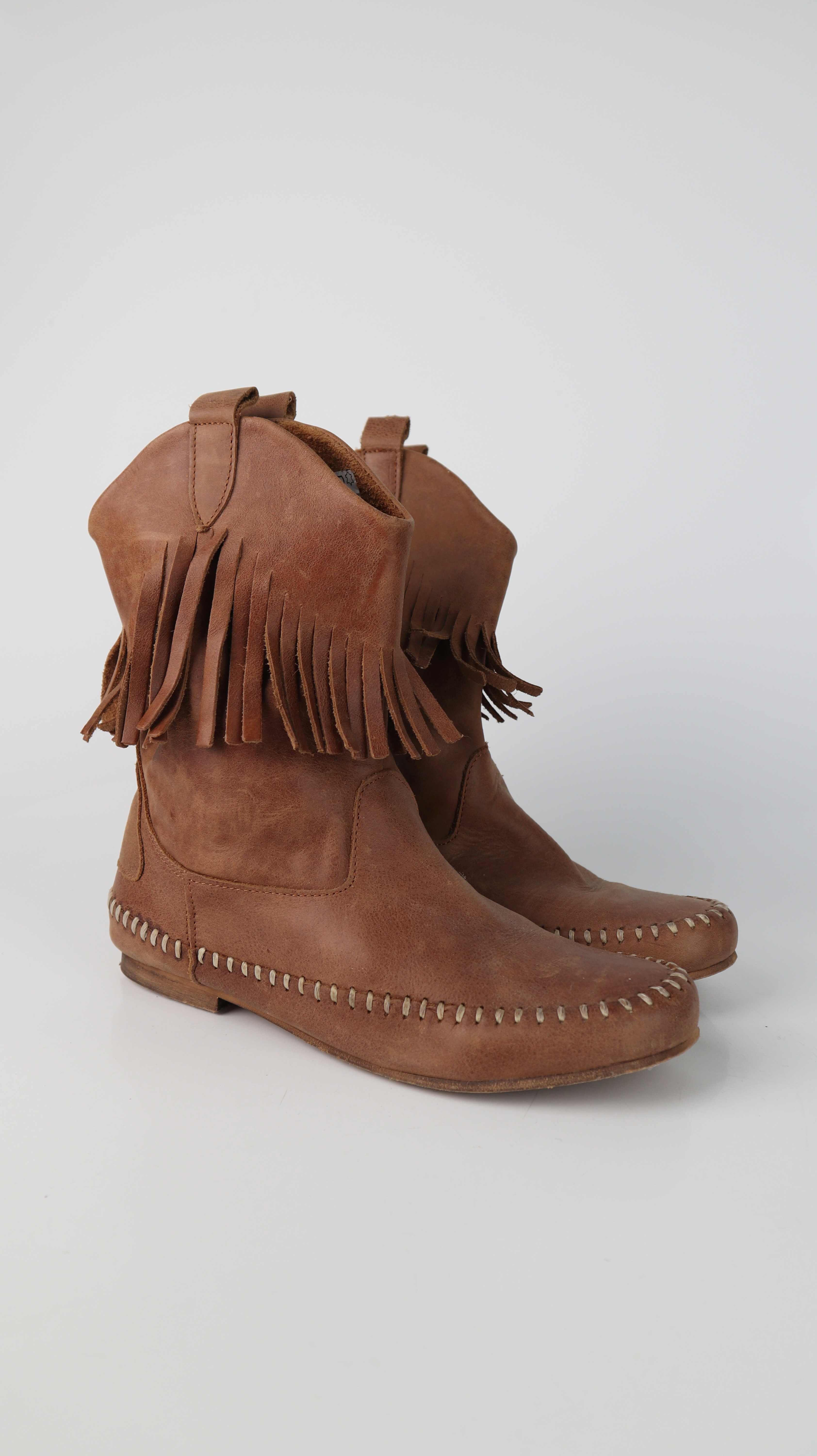 Indianerboots braun Lederboots Stiefel 39 Folklore