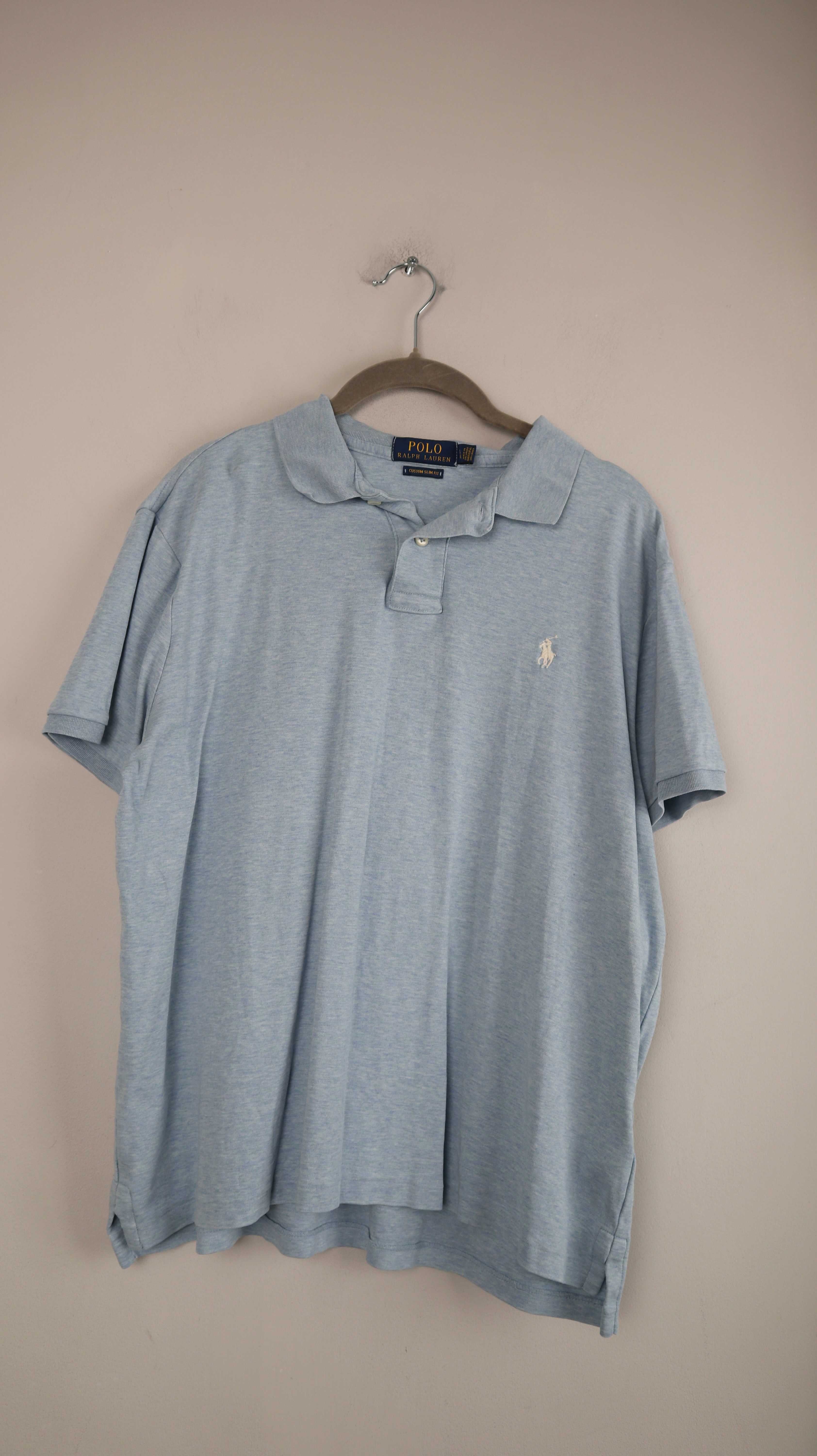 Polo Ralph Lauren Shirt T-Shirt Blau Hellblau L Custom slim fit Oberteil