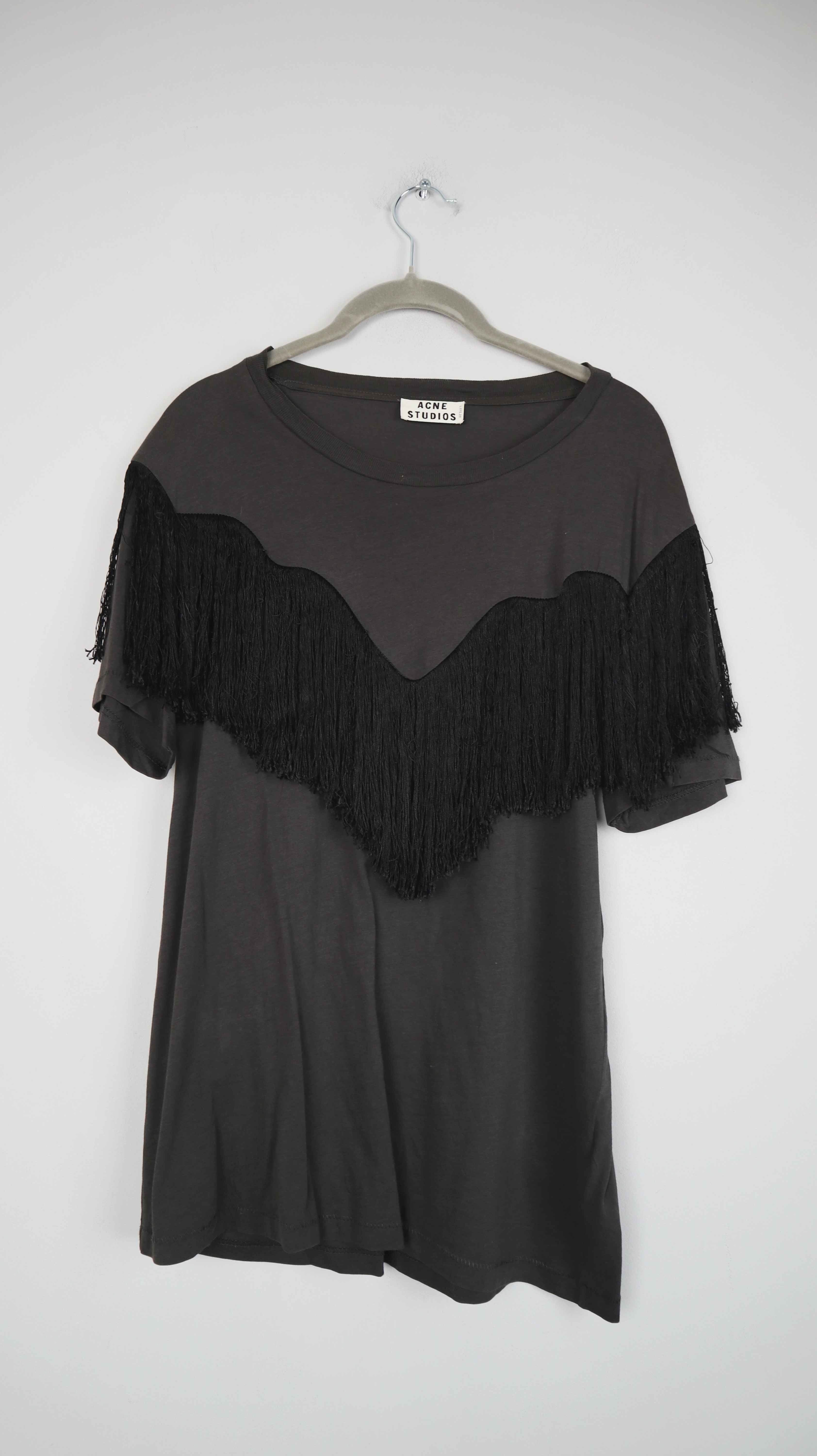 Acne Studios Shirt Grau 36 S Fransen Fransenshirt Cowboy T-Shirt basic