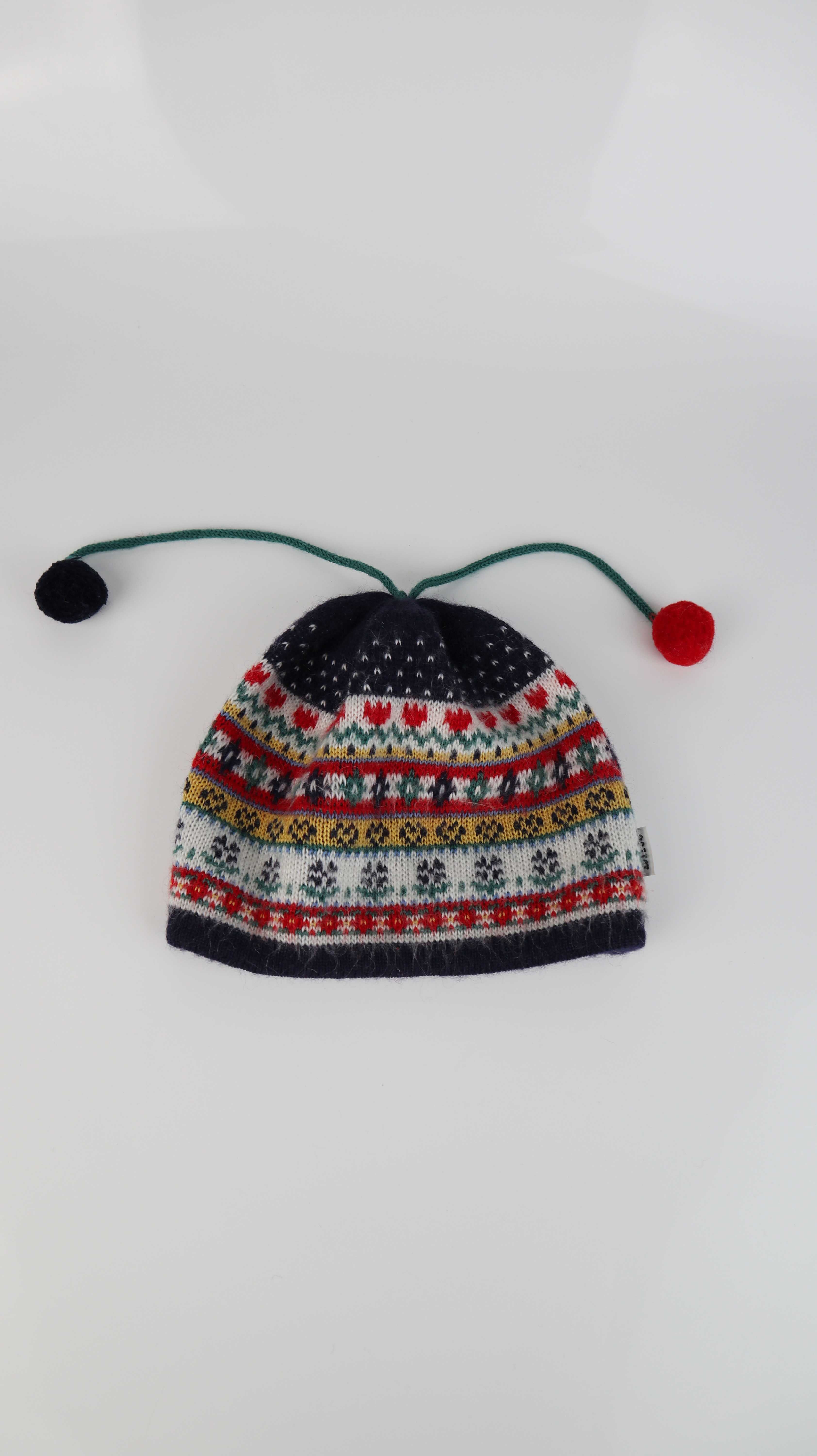 Ellte Mütze Wollmütze Beanie Norwegermuster bunt Strickmütze