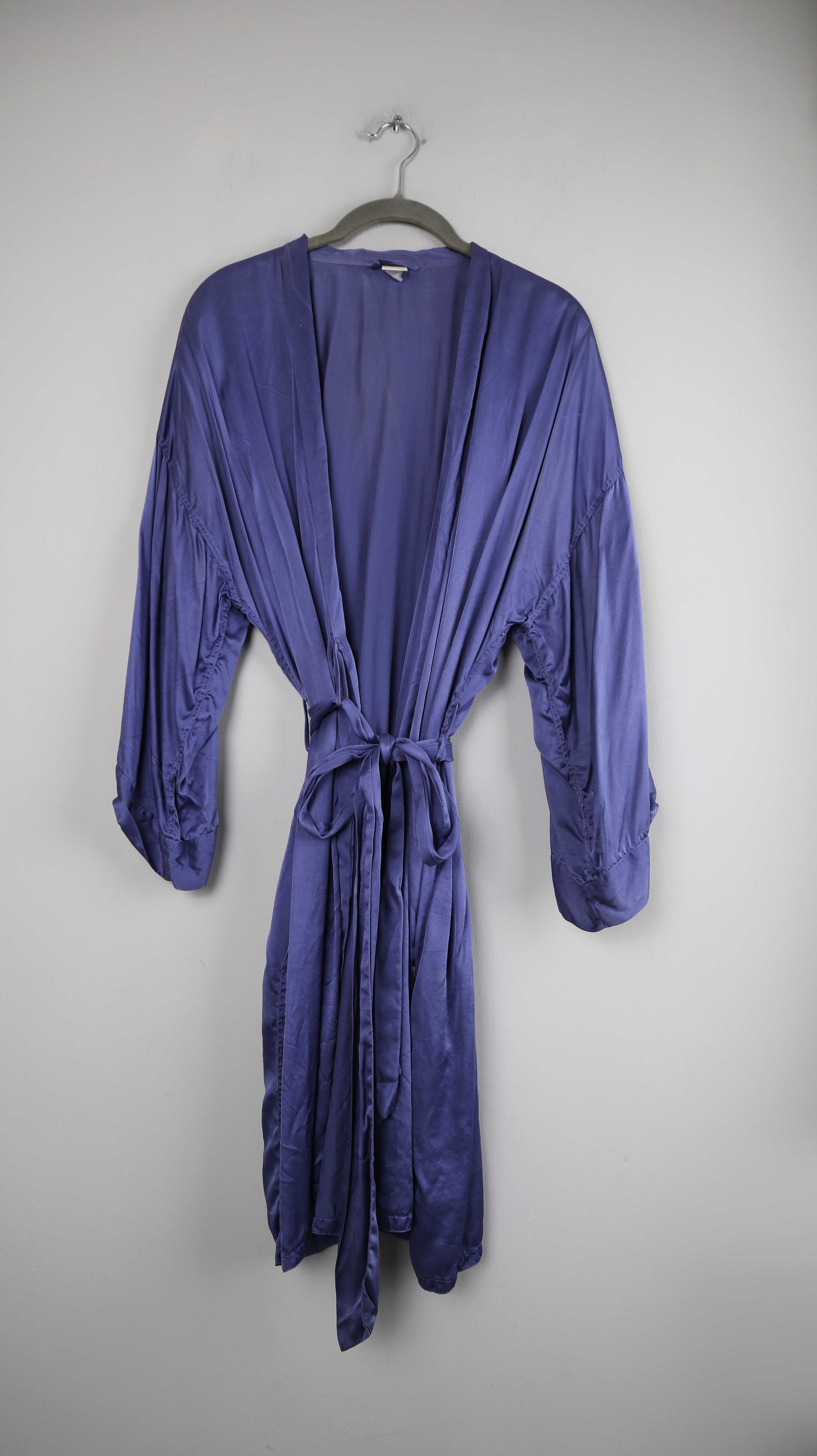 Palmers Mantel Seidenmantel blau Bademantel Einheitsgröße Silk Morgenmantel