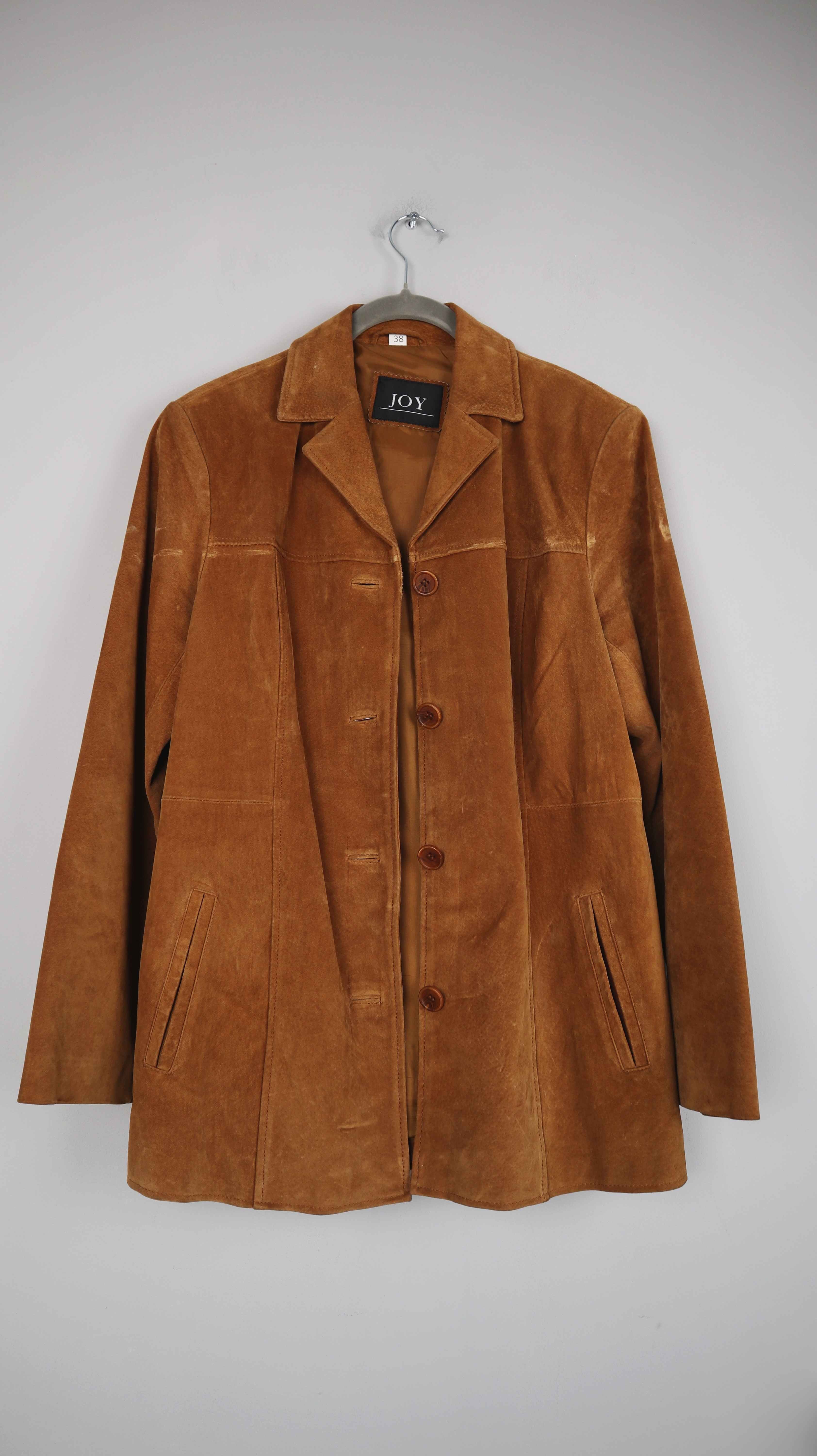 JOY Lederjacke Wildleder Braun 38 M Blazer Lederblazer Cognac