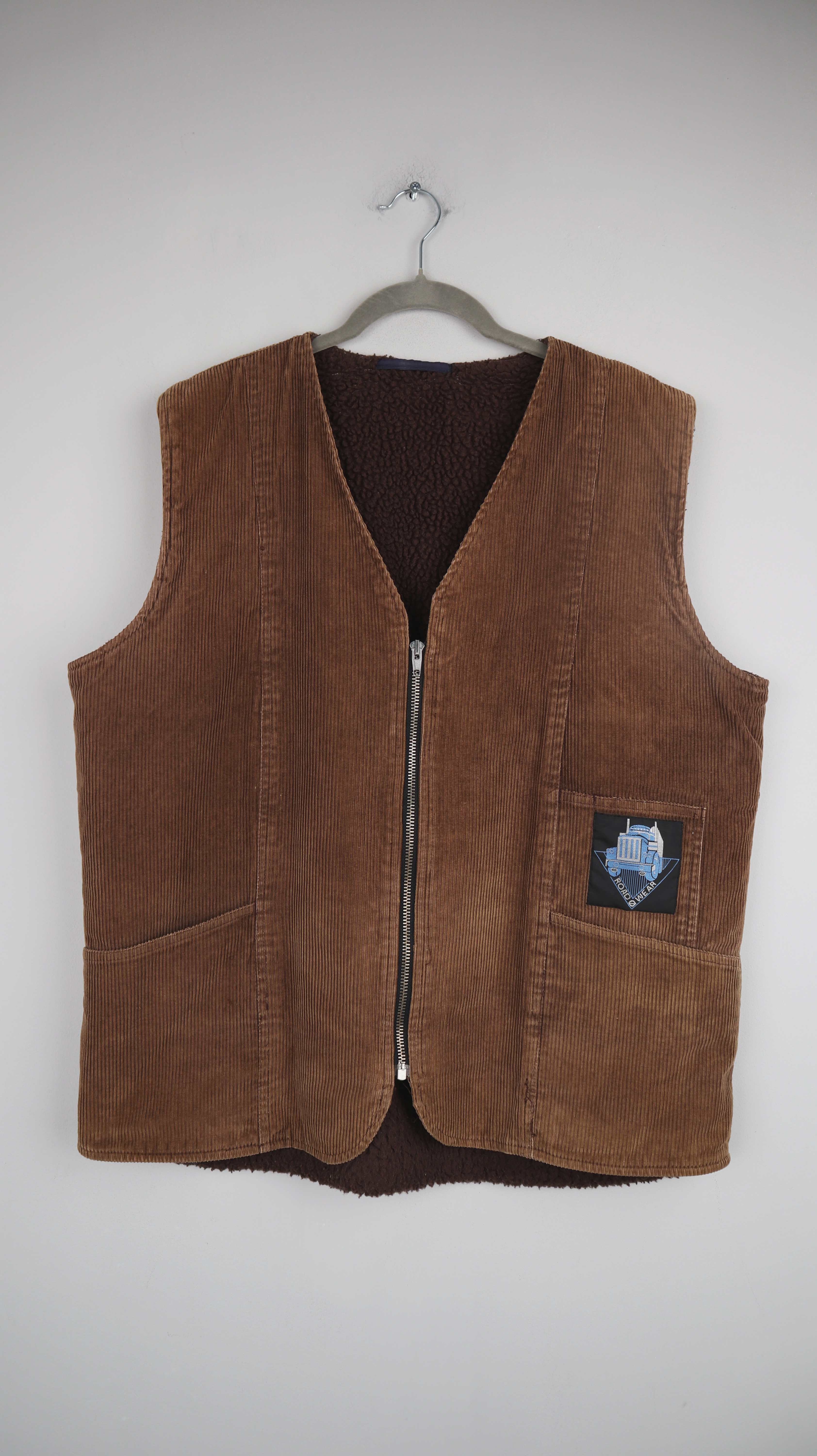 True Vintage Weste braun Cord Cordweste Truckerweste gefüttert L