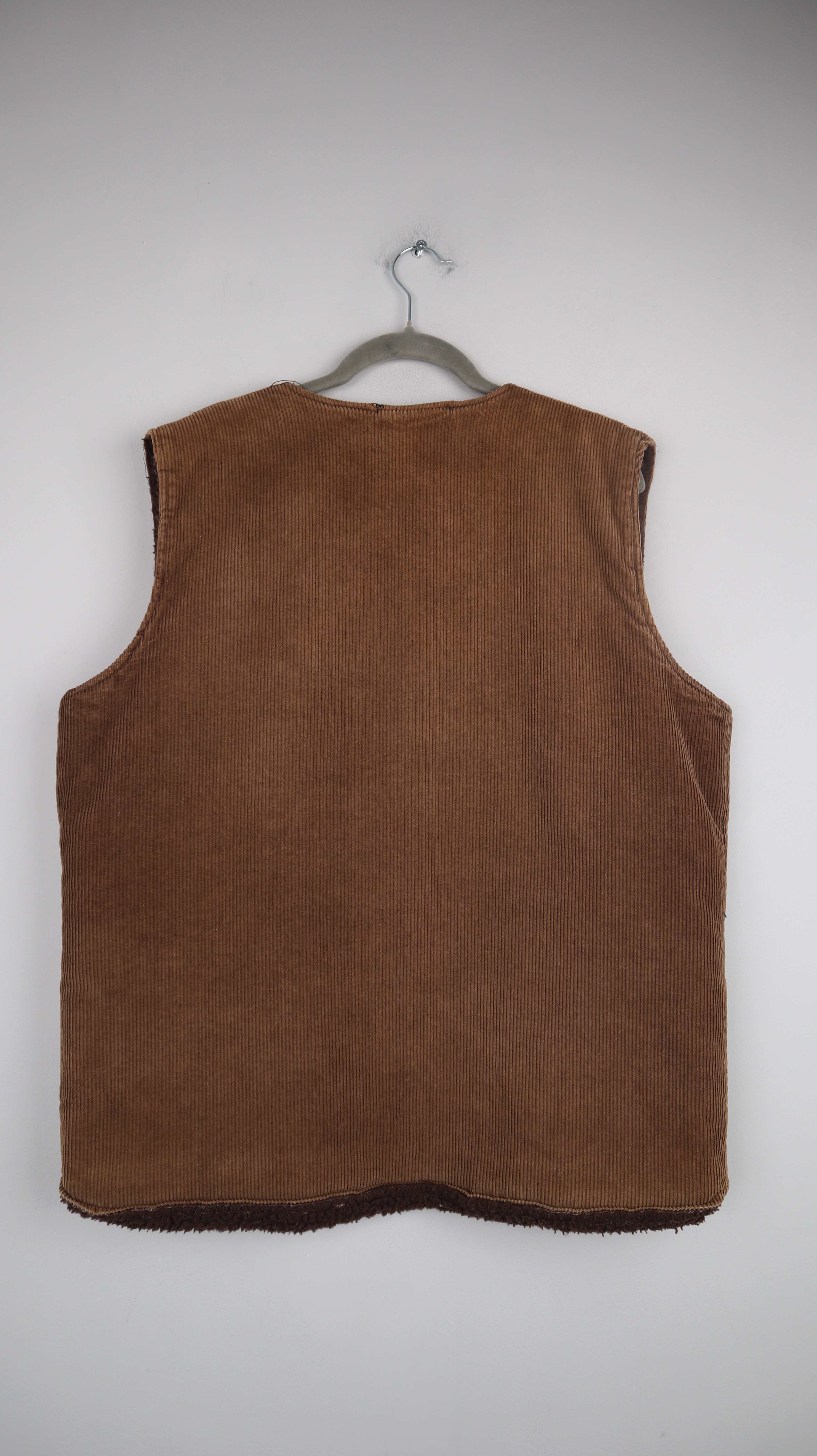 True Vintage Weste braun Cord Cordweste Truckerweste gefüttert L