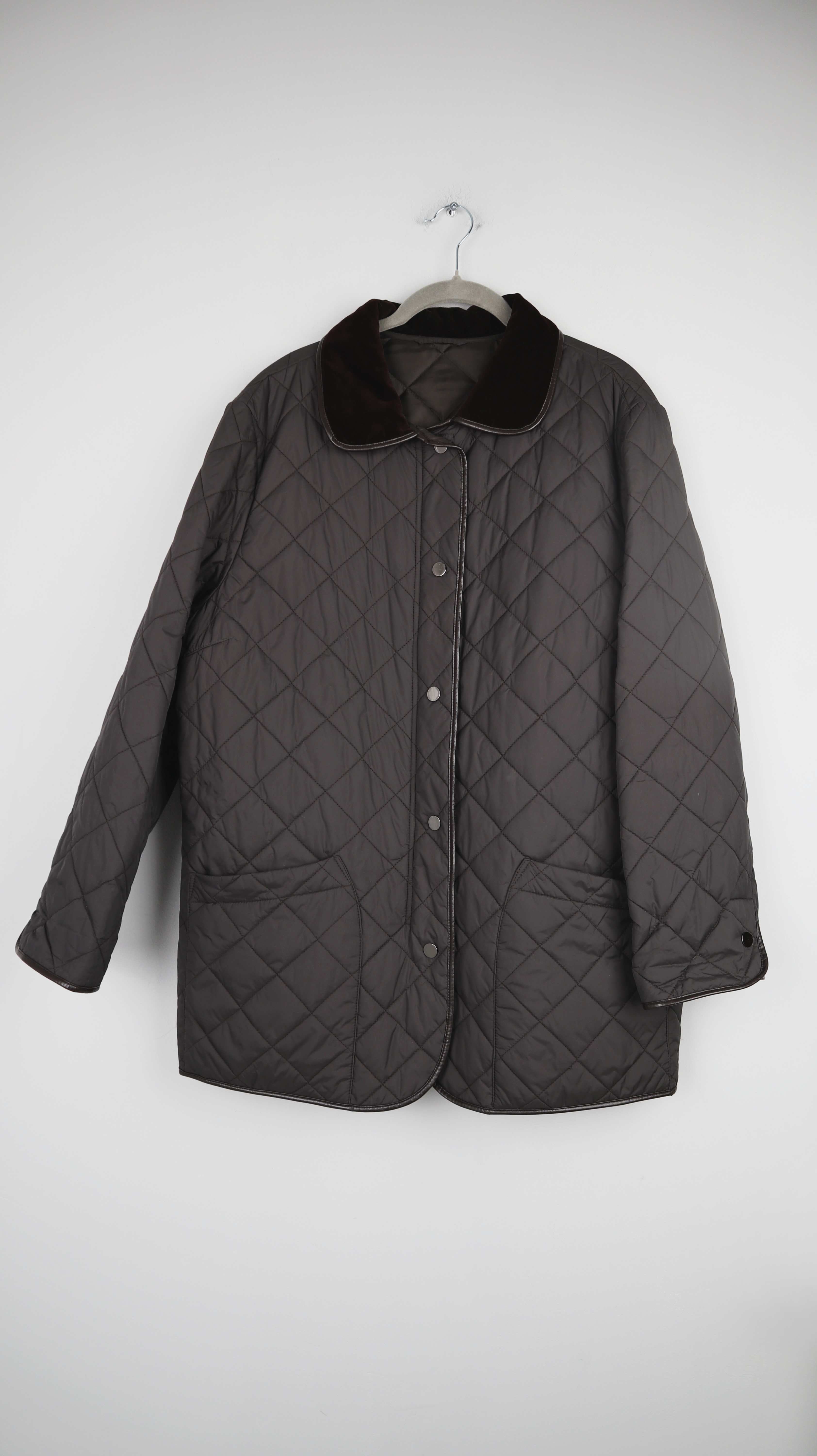 Conceptuk Jacke Steppjacke Dunkelgraun 40 L 38 M gesteppt Samtkragen