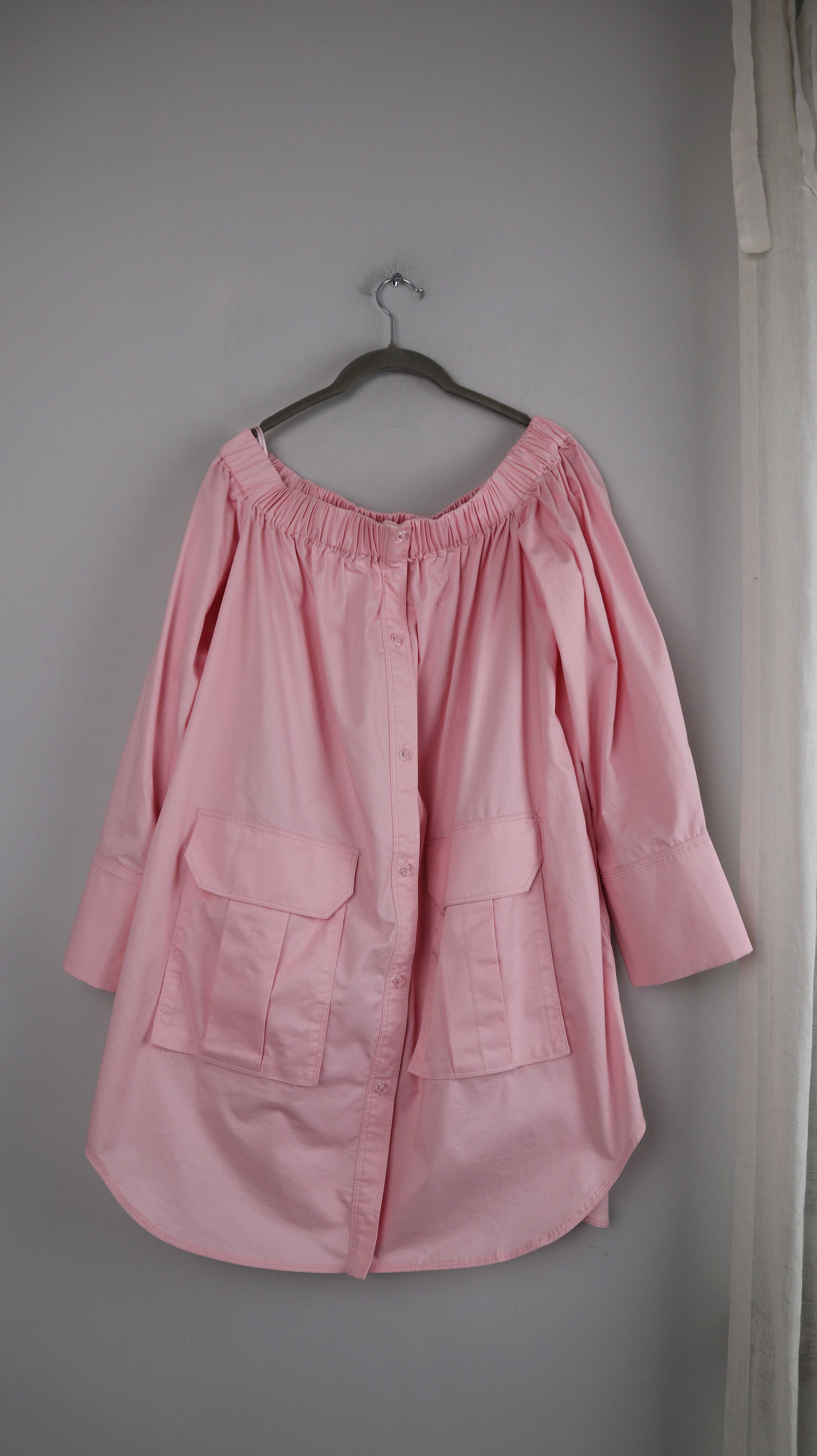 Stine Goya Kleid rosa 36 S Carmenausschnitt Blusenkleid Altrosa Oberteil Bluse