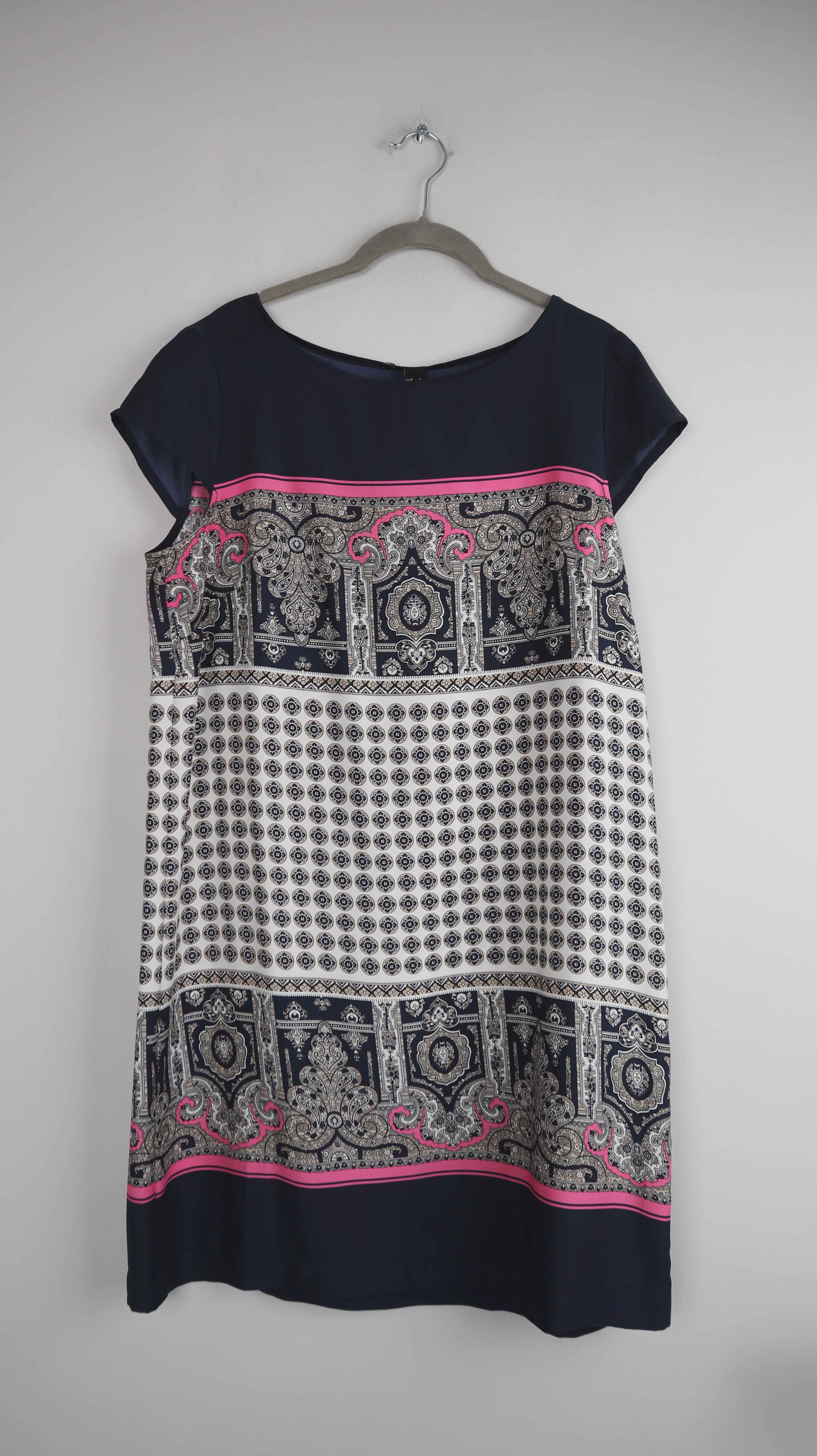 Zara Kleid 40 L Blau Paisley Midi Midikleid Sommerkleid