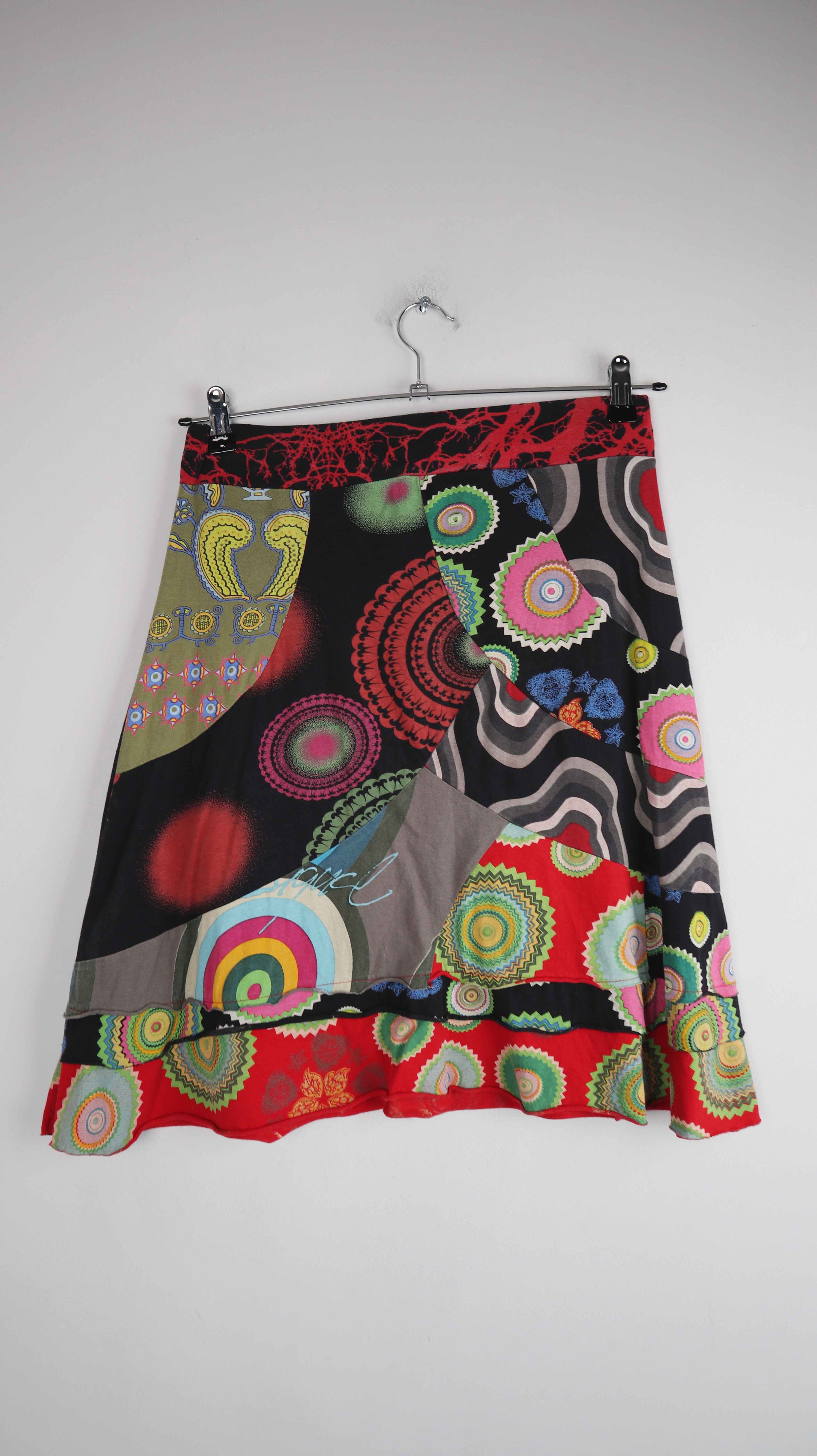 Desigual Rock 38 M bunt Stoffrock Sommerrock gemustert Hippie
