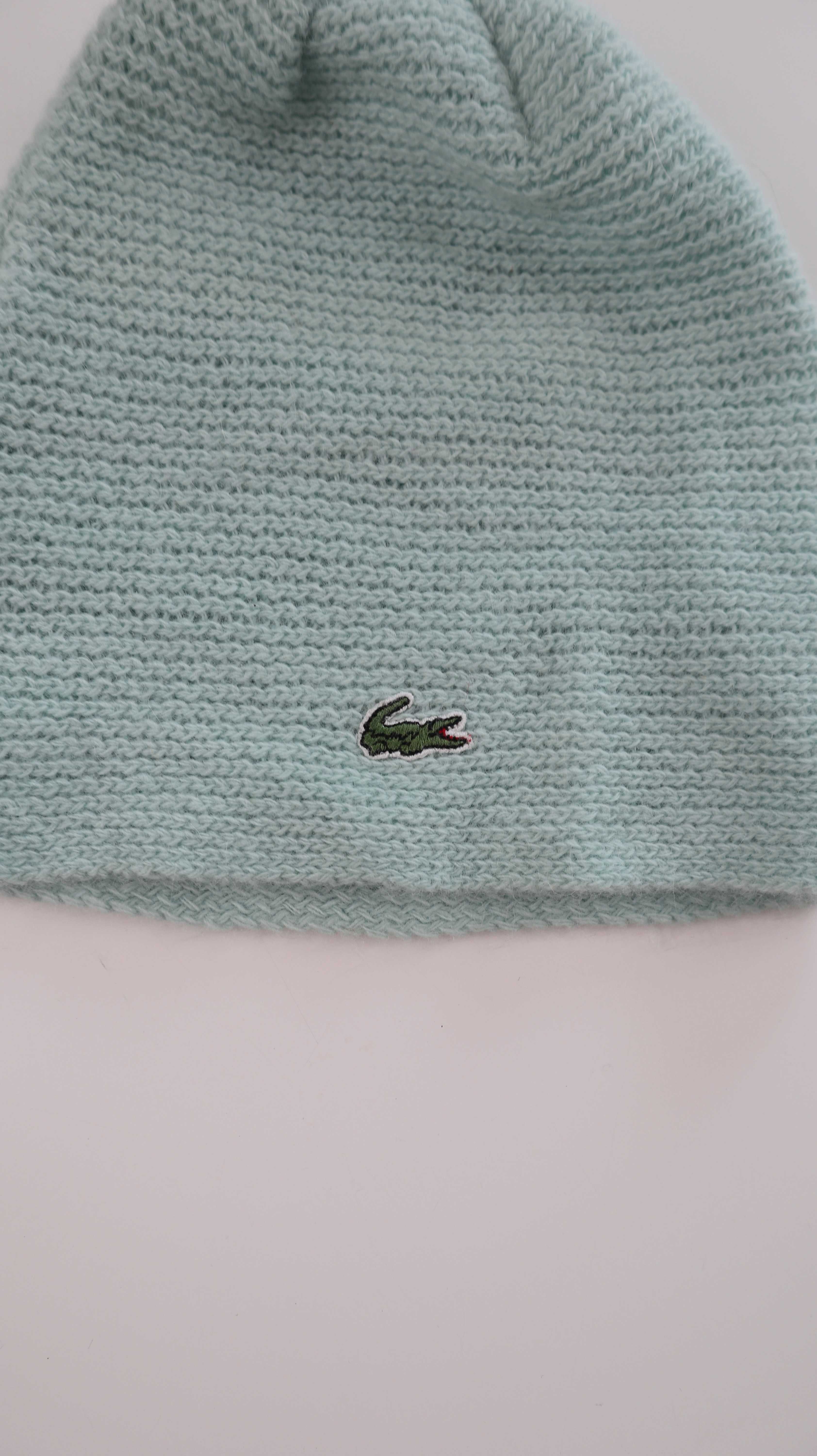 Lacoste Mütze Beanie gestrickt Türkis Blau Mint Strickmütze