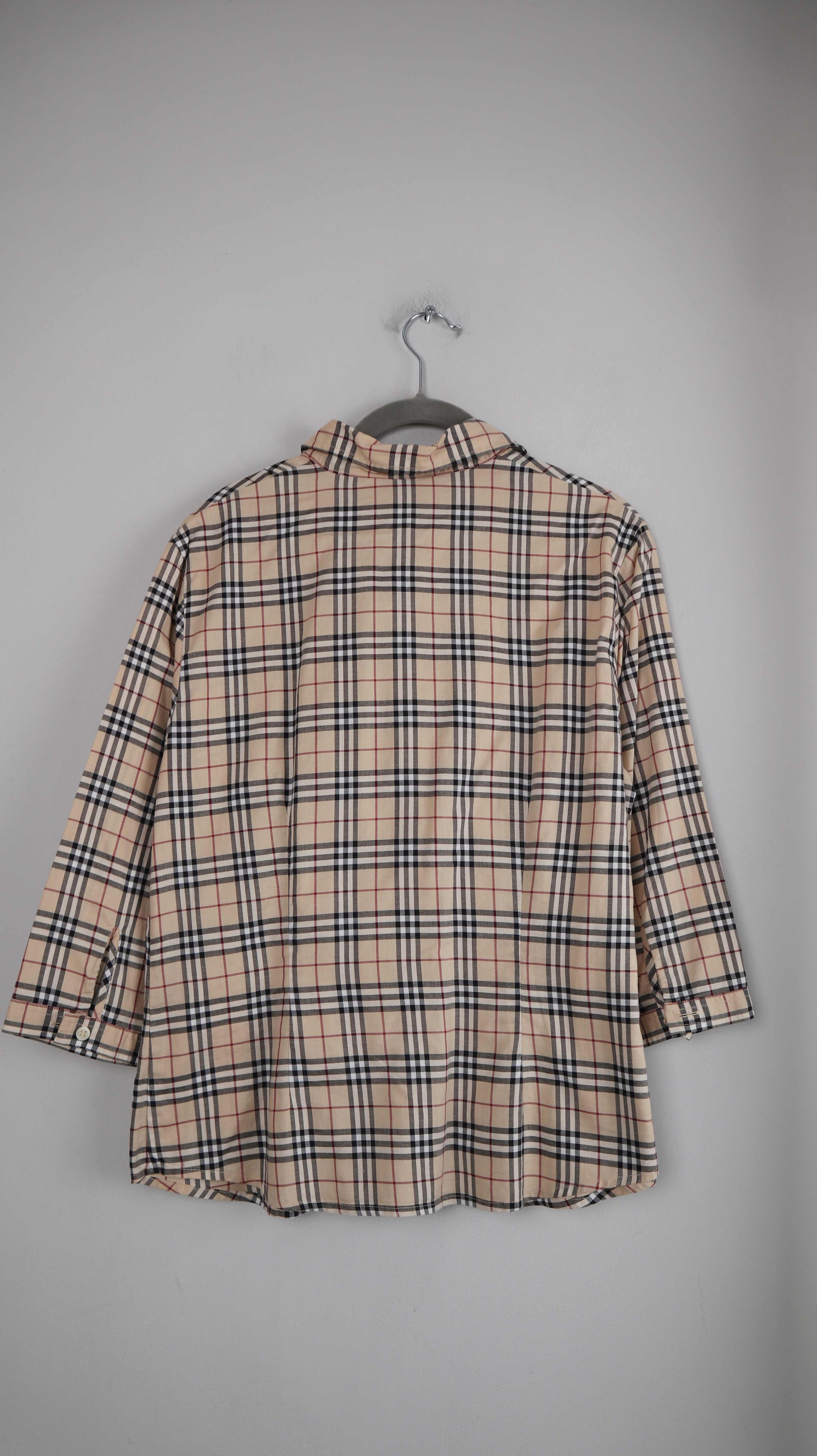 Burberry Bluse Creme Beige kariert 38 M Hemd Shirt