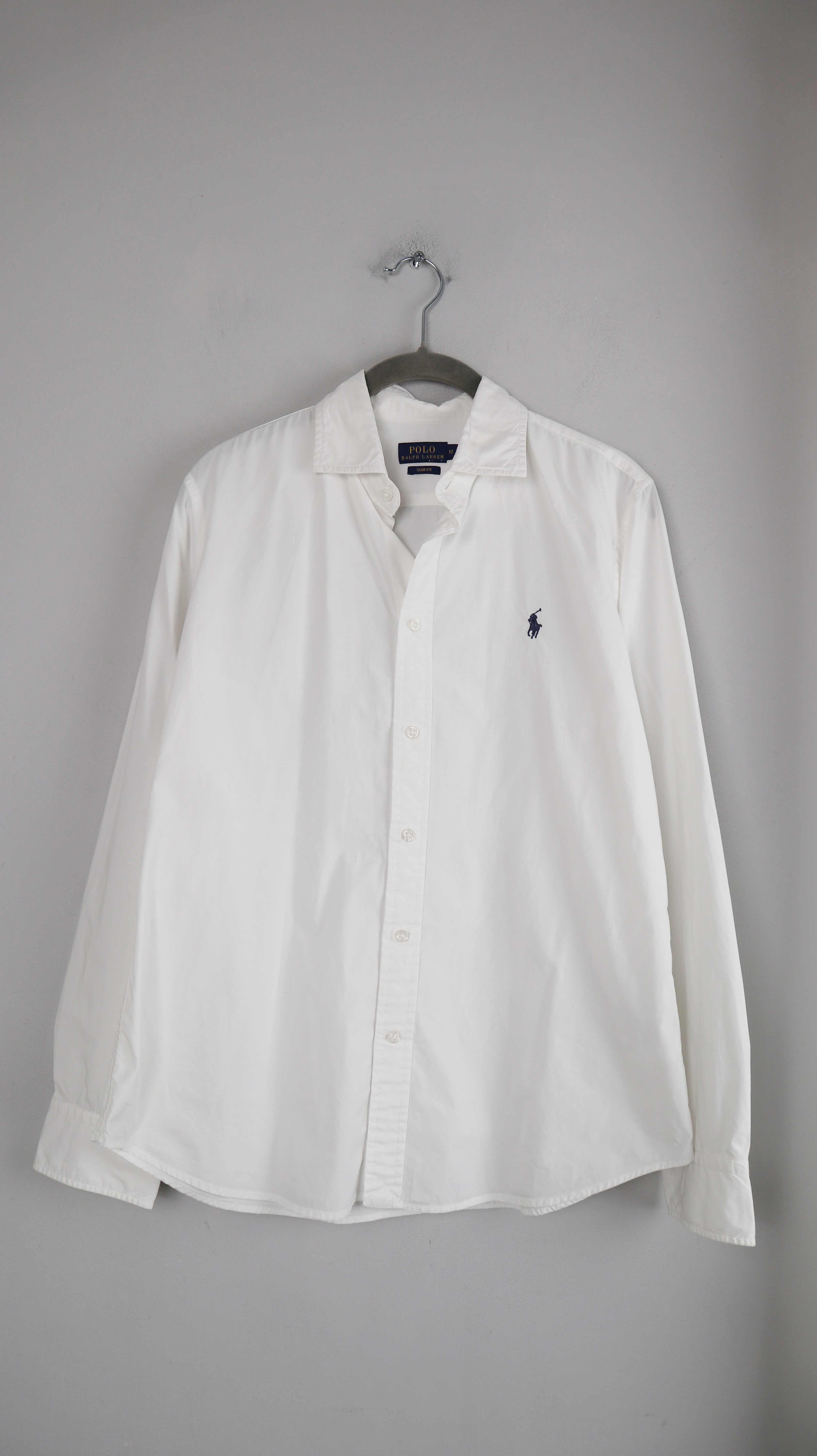 Polo Ralph Lauren Hemd weiß 12 38 M Langarm basic einfarbig slim fit
