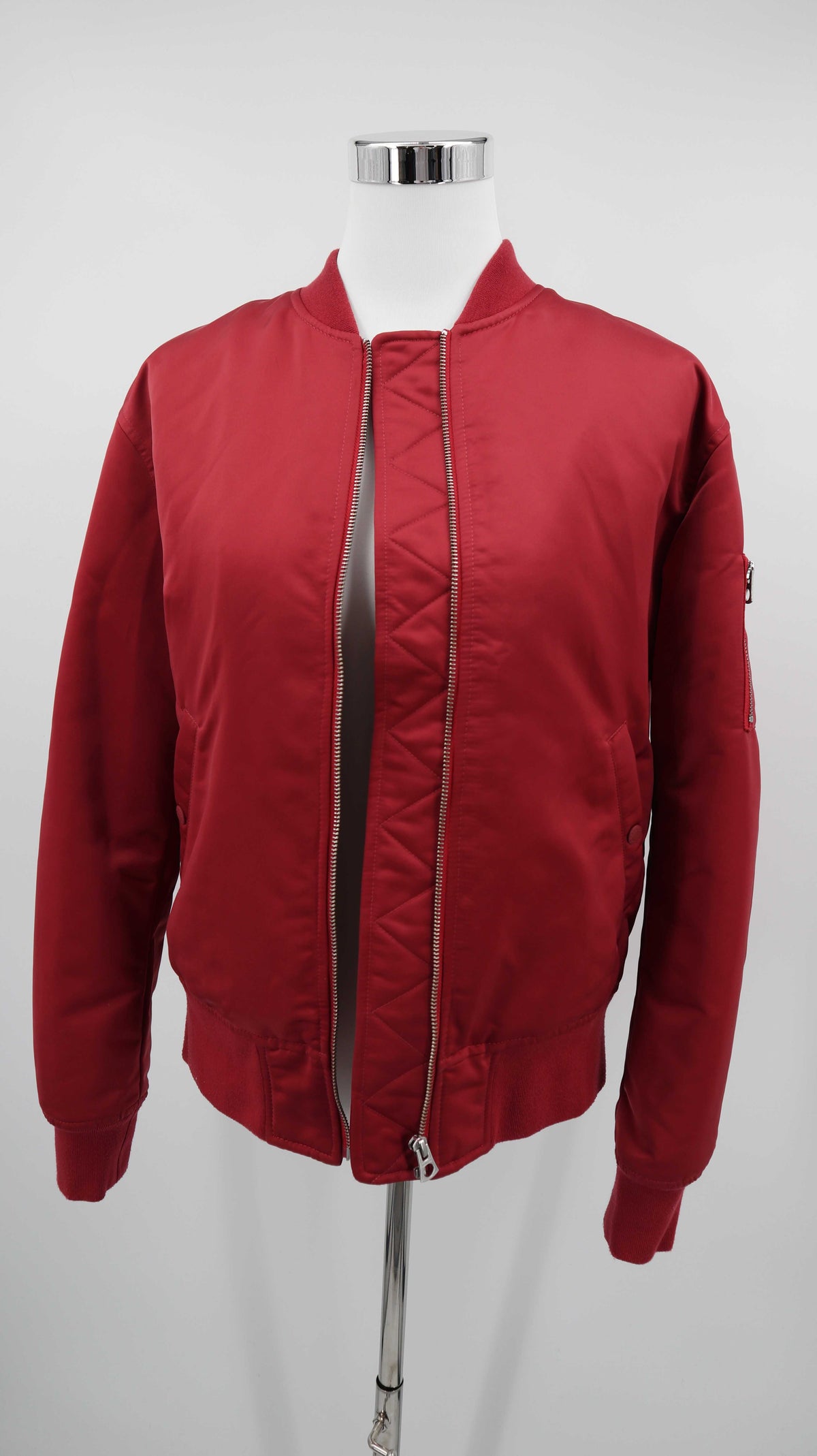 Closed Bomberjacke rot basic 38 M Jacke Weinrot einfarbig