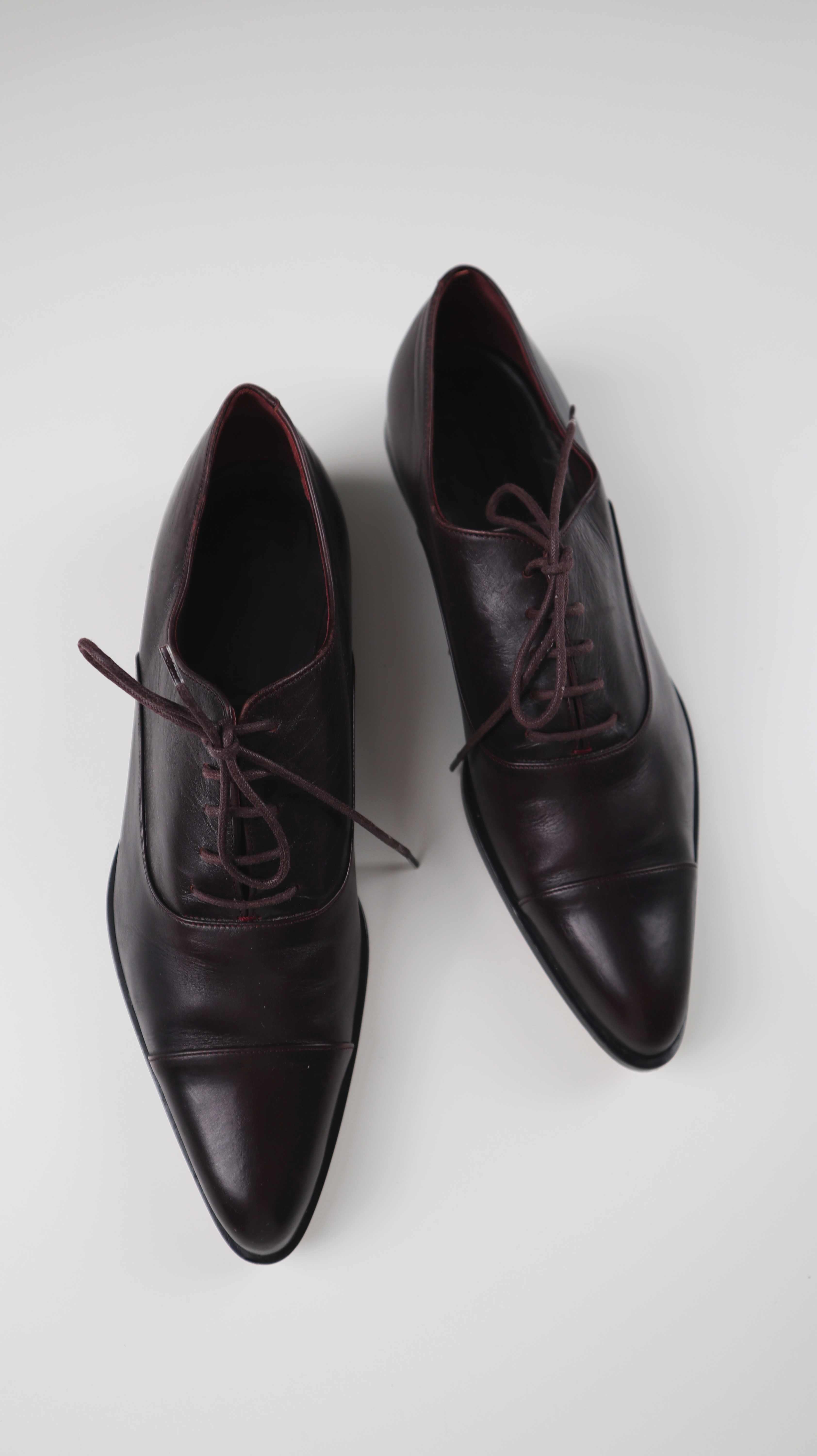 Jil Sander Slipper Halbschuhe Loafer Dunkelrot Bordeaux 39,5 Spitz