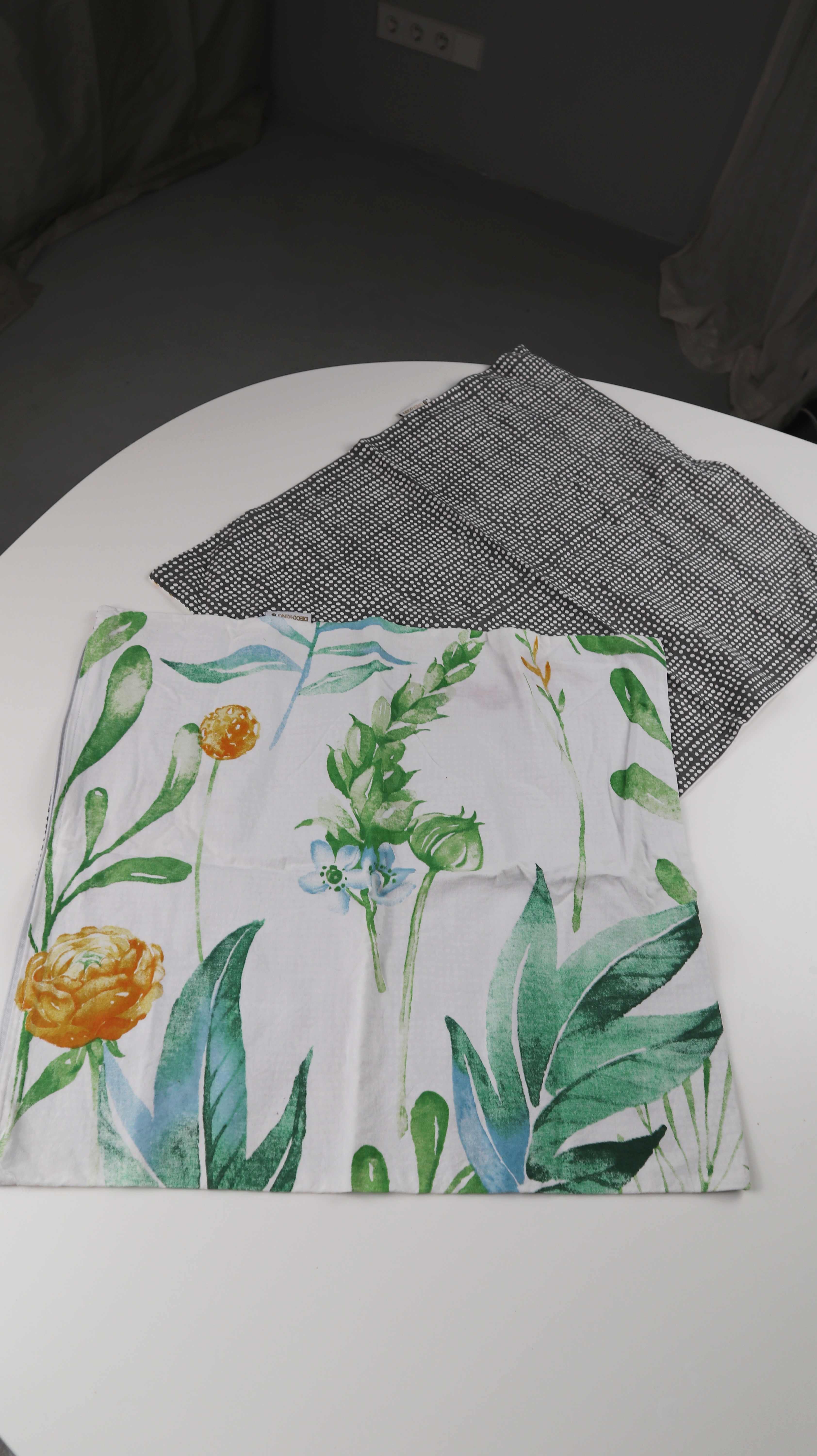 DecoKing Kissenbezug Kissenbezüge Bezüge 50 x 50 Weiß Grün Planze