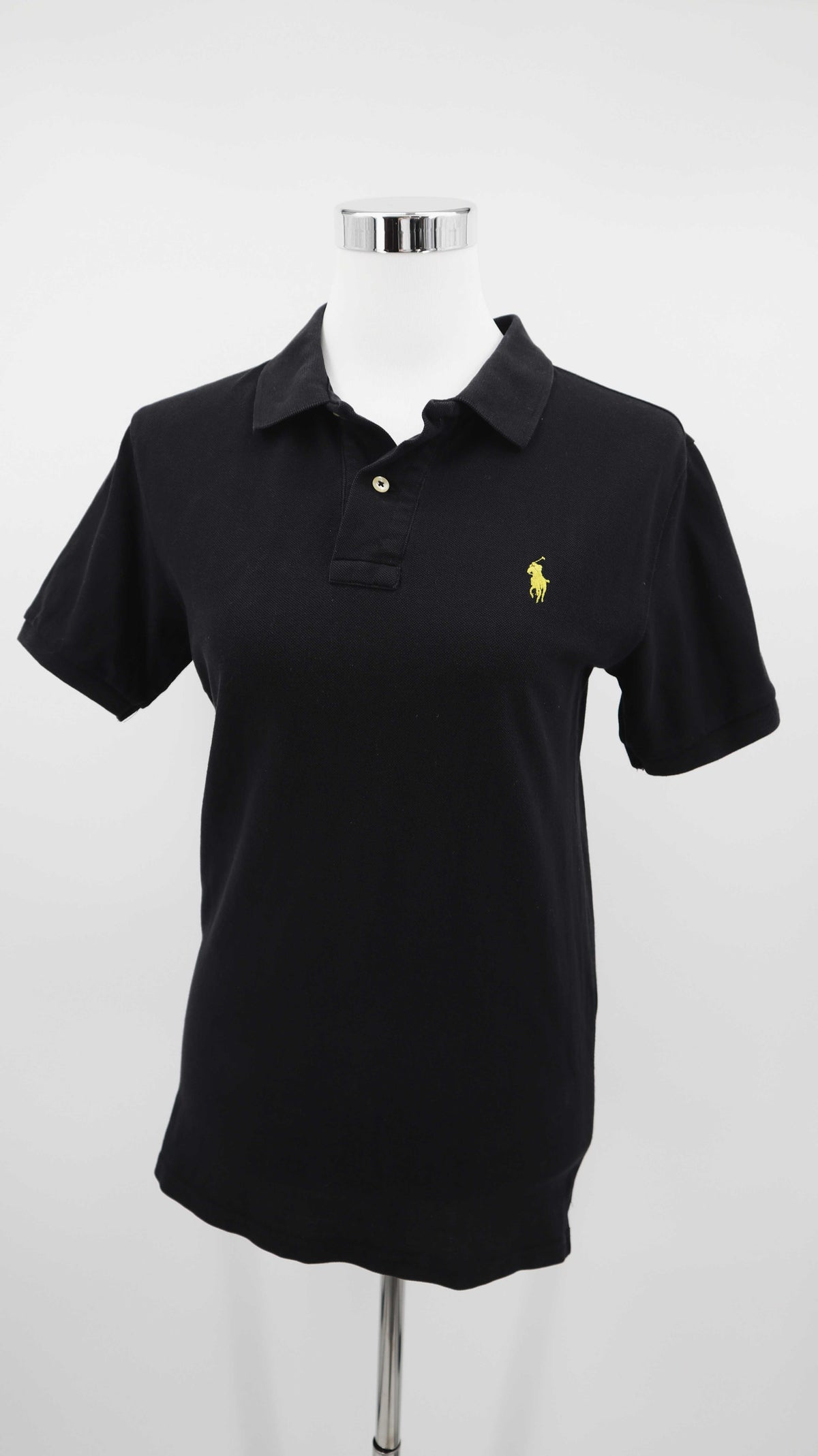 Polo Ralph Lauren Shirt Schwarz Poloshirt slim fit 36 S basic einfarbig