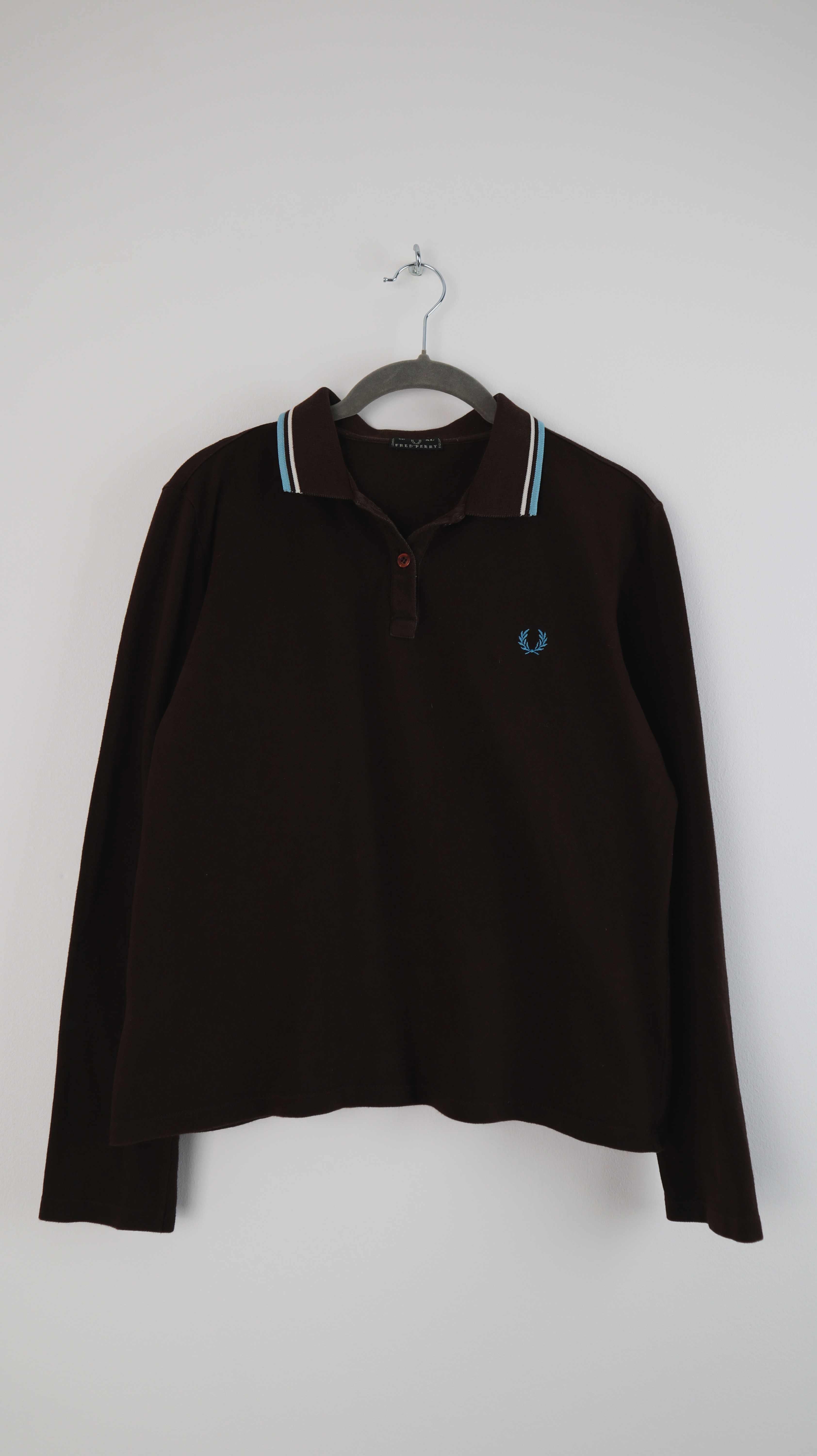 Fred Perry Longsleeve Braun Oberteil dunkelbraun 38 M Pullover