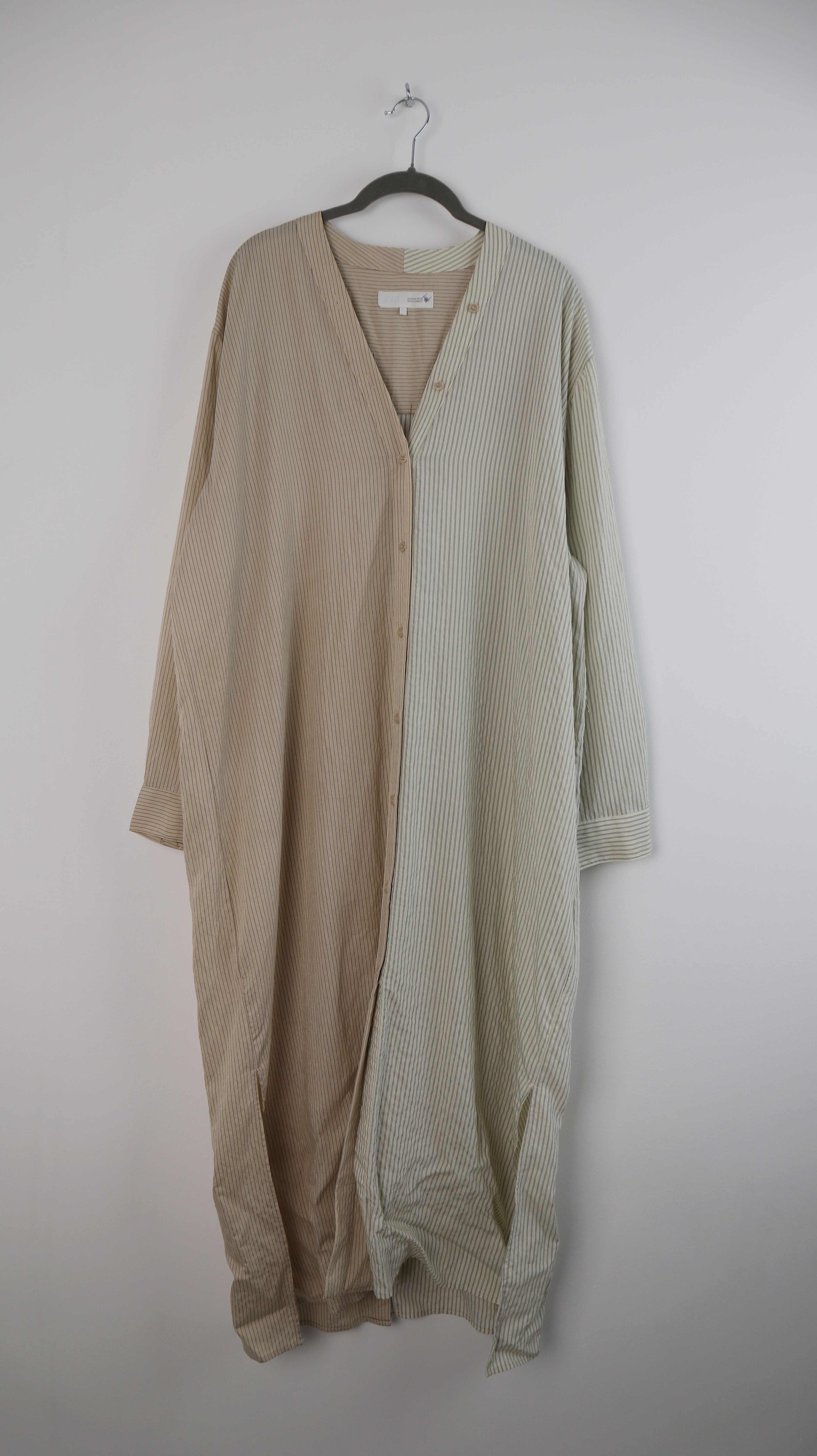 Zara Hemdkleid Kleid gestreift Bluse Maxikleid XL Shirt Oversized
