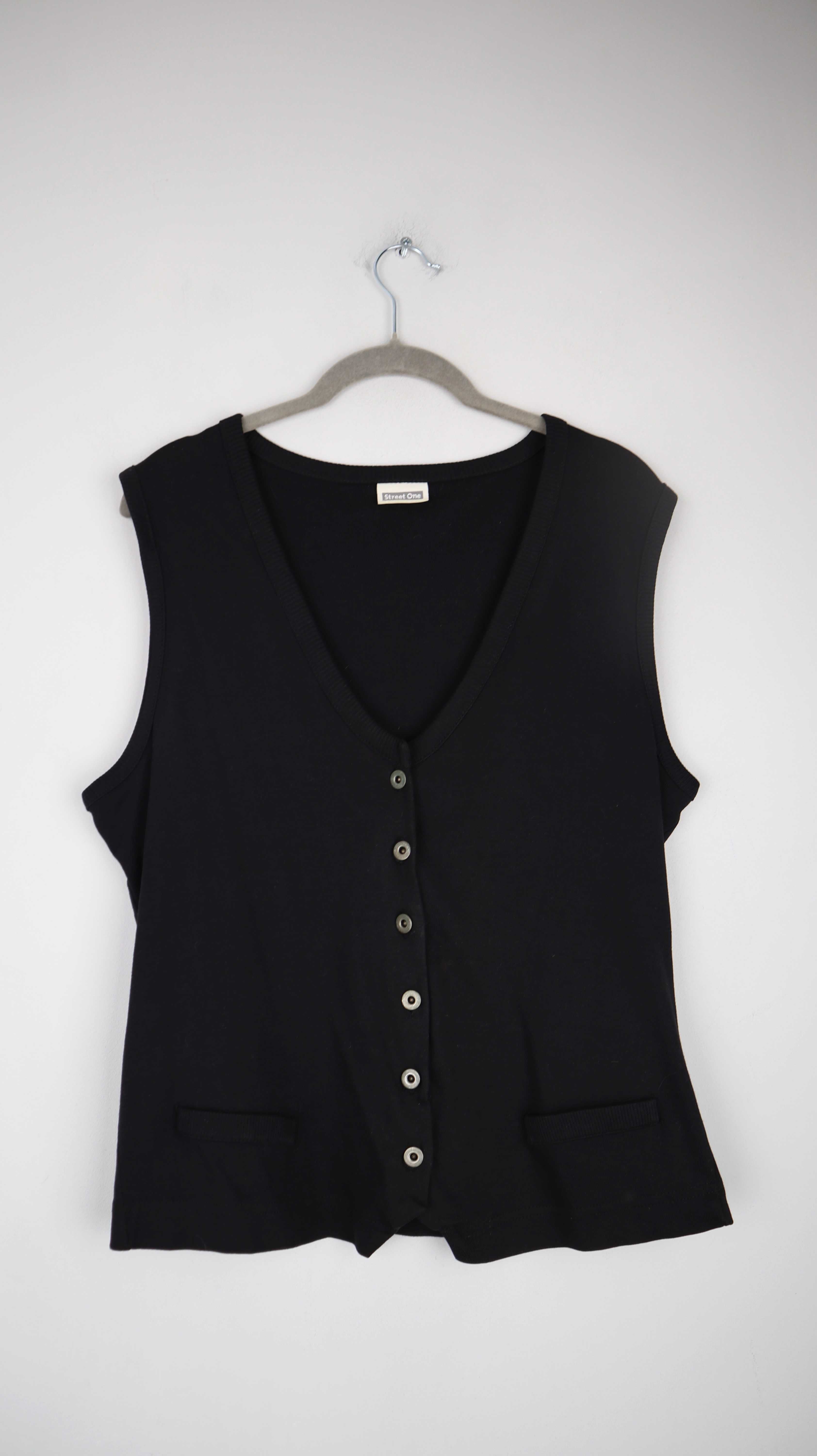 Street One Weste schwarz basic Baumwolle 40 L Shirt Oberteil