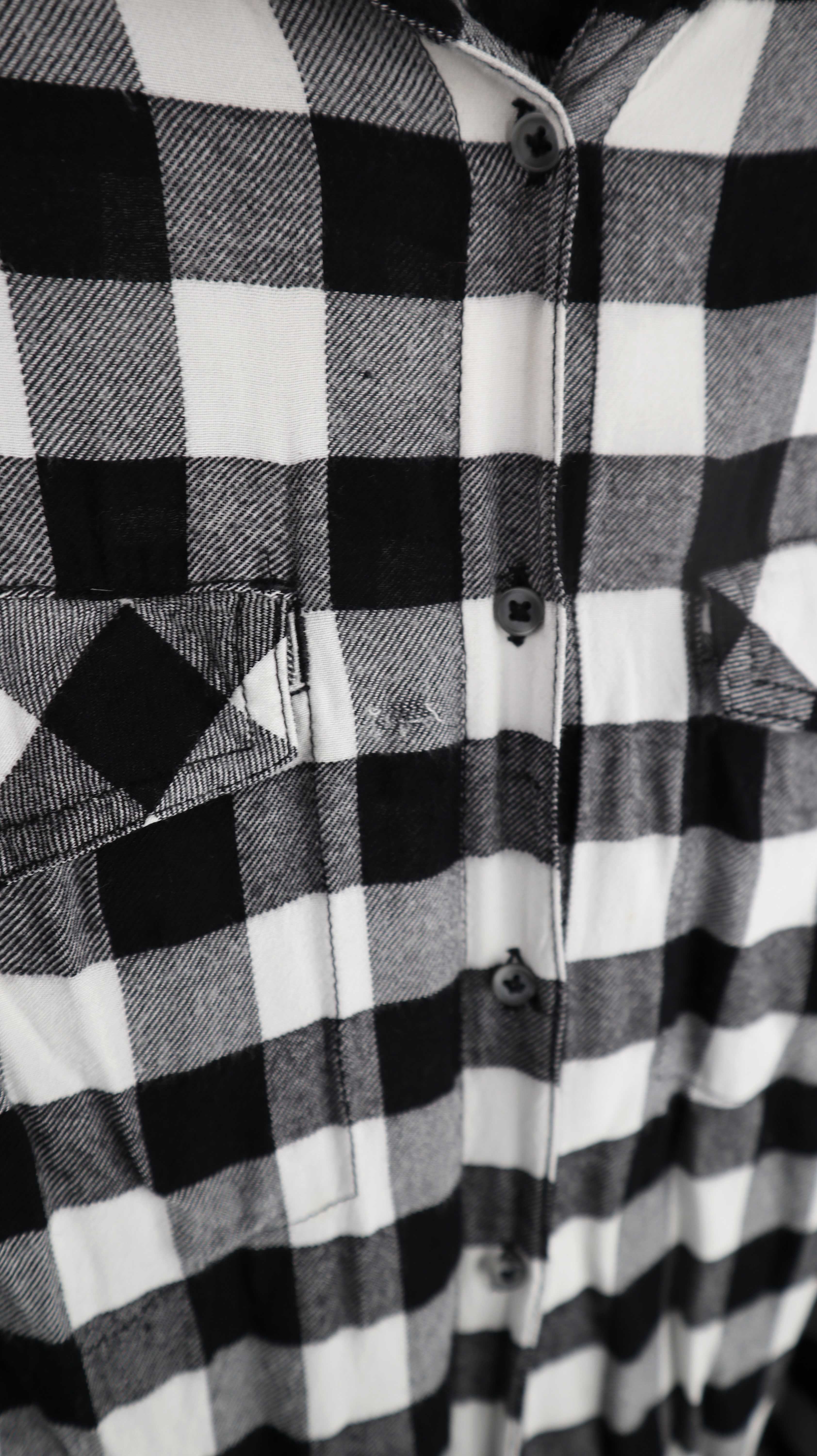 S. Oliver Bluse schwarz weiß 40 L kariert 42 XL Holzfällerhemd