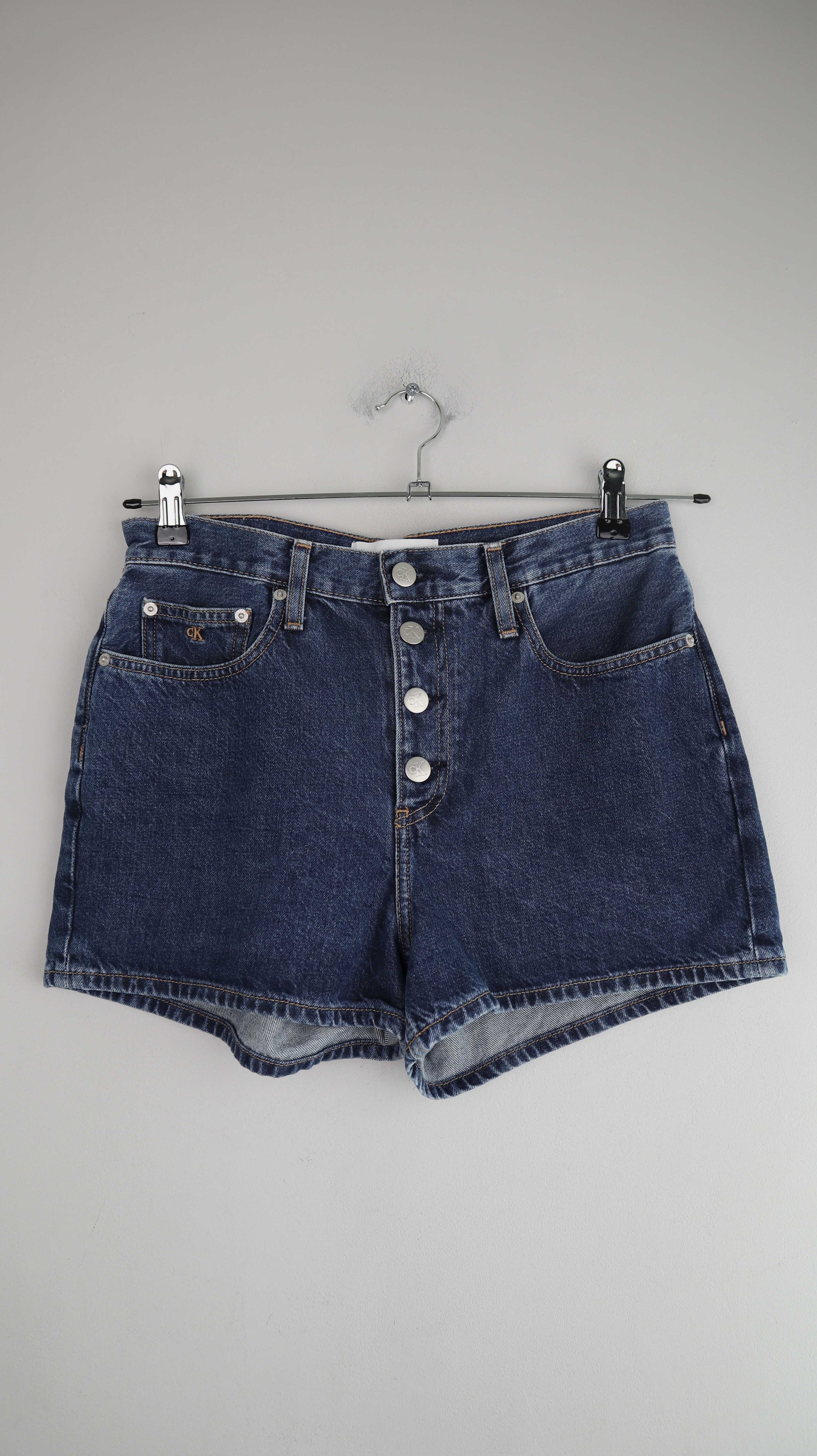 Calvin Klein Shorts Jeansshorts W28 high raised shorts kurze Hose blau denim