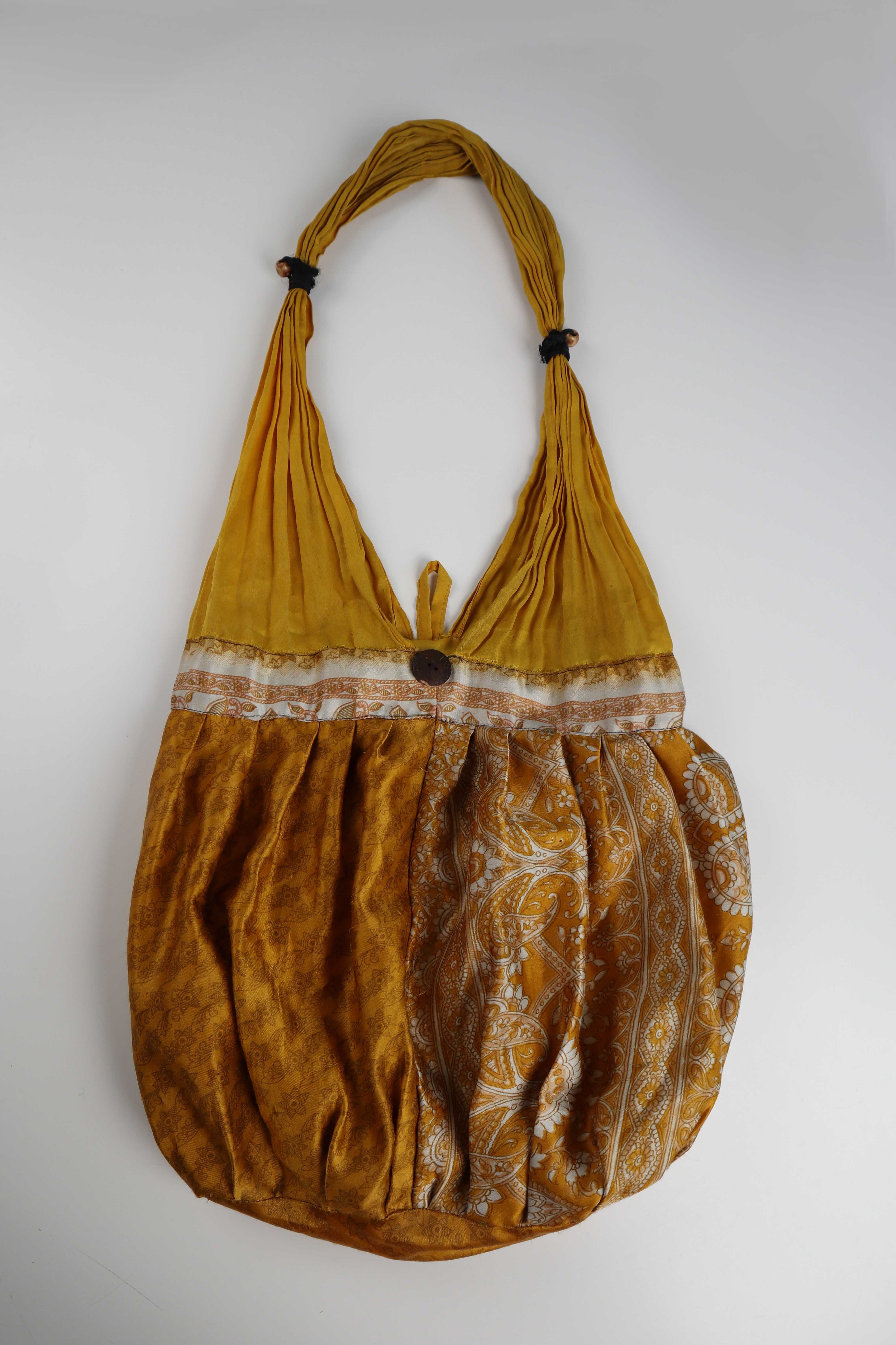 Tasche Umhängetasche Gelb Indisch Beuteltasche Paisley Muster