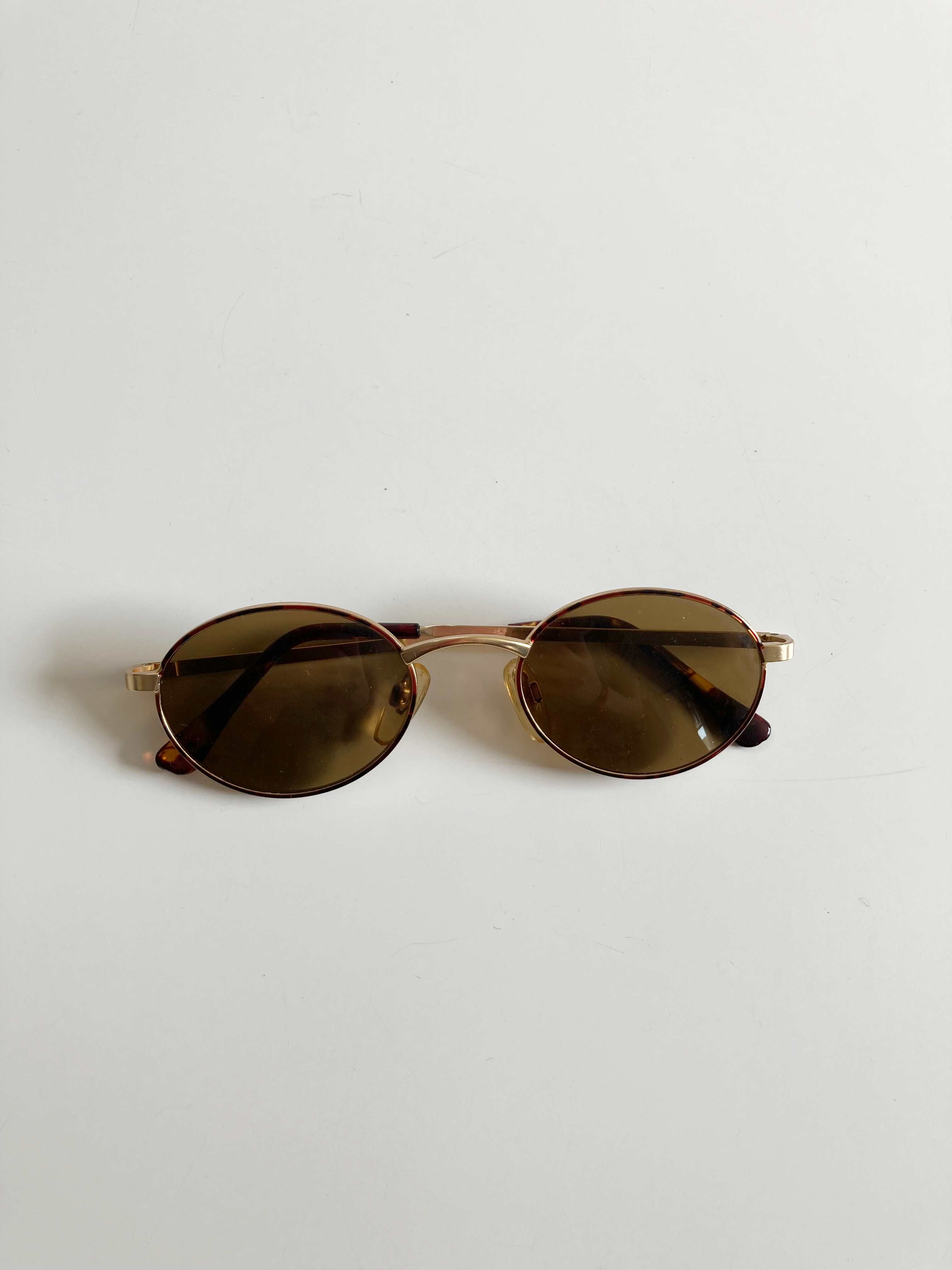 True Vintage Sonnenbrille braun Gold rund oval Brille