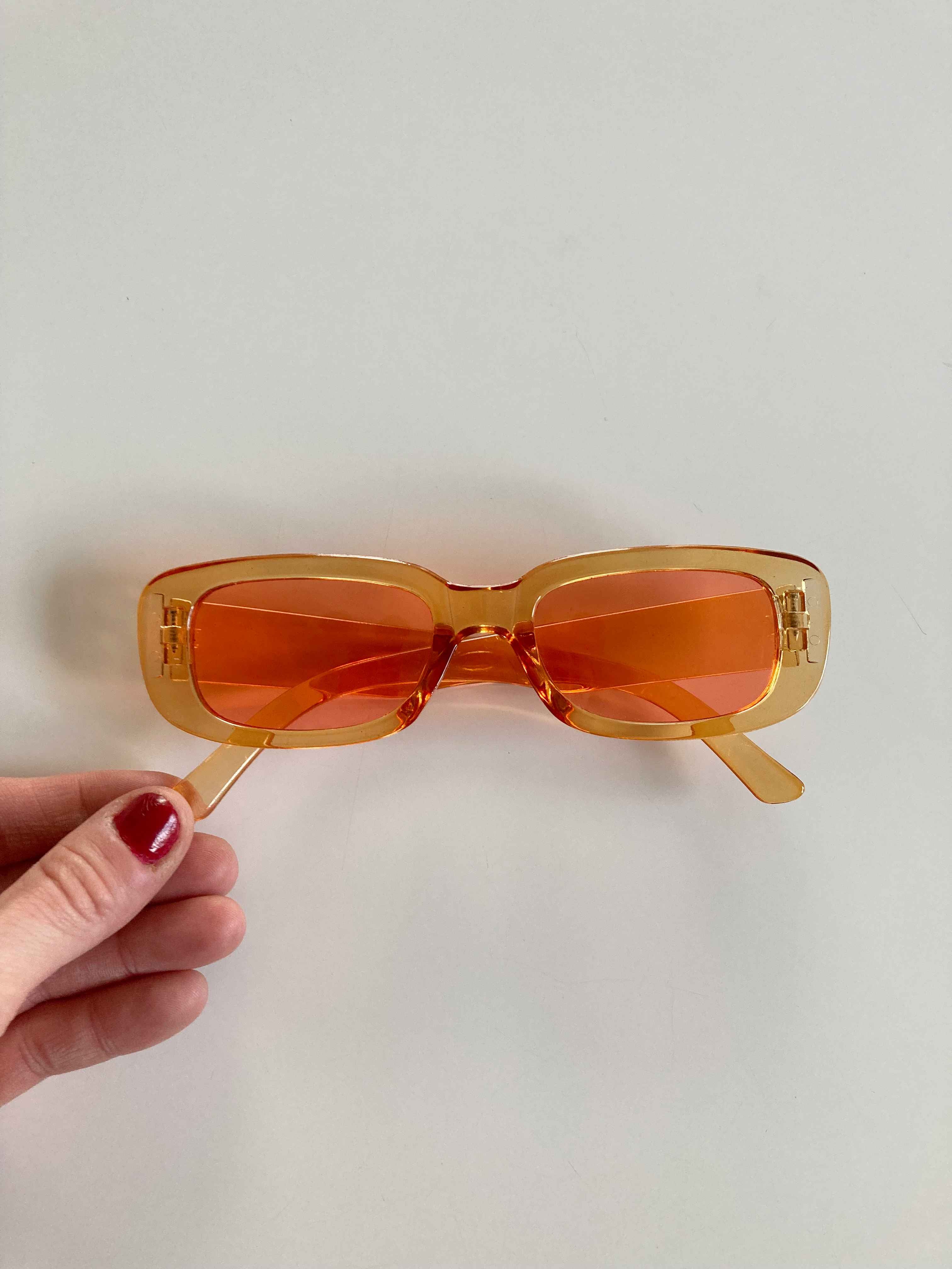 Kunststoffbrille Sonnenbrille Orange slim schmal basic