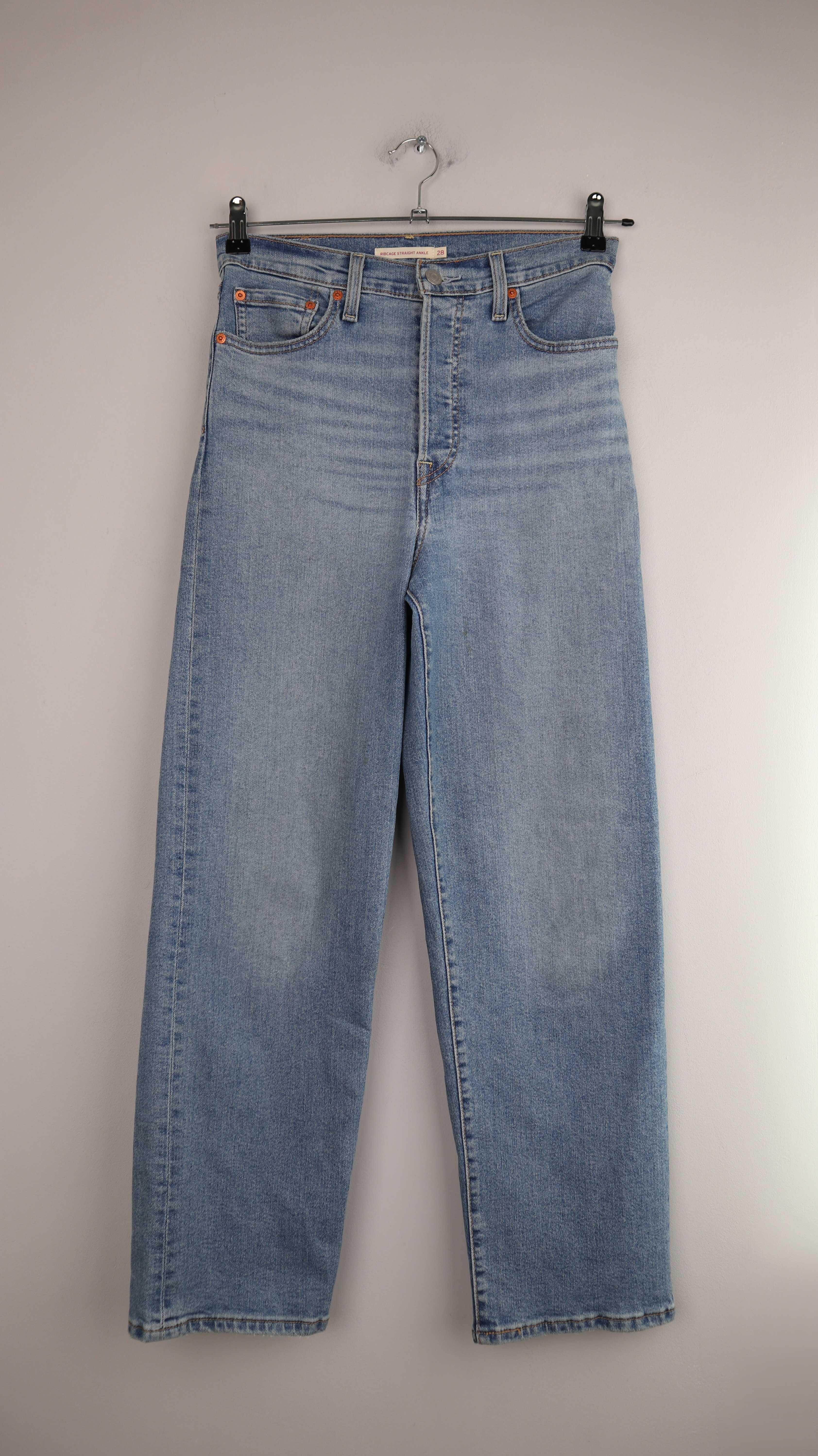 Levis Jeans Hose Ribcage straight Ankle 28 blau denim gerades Bein