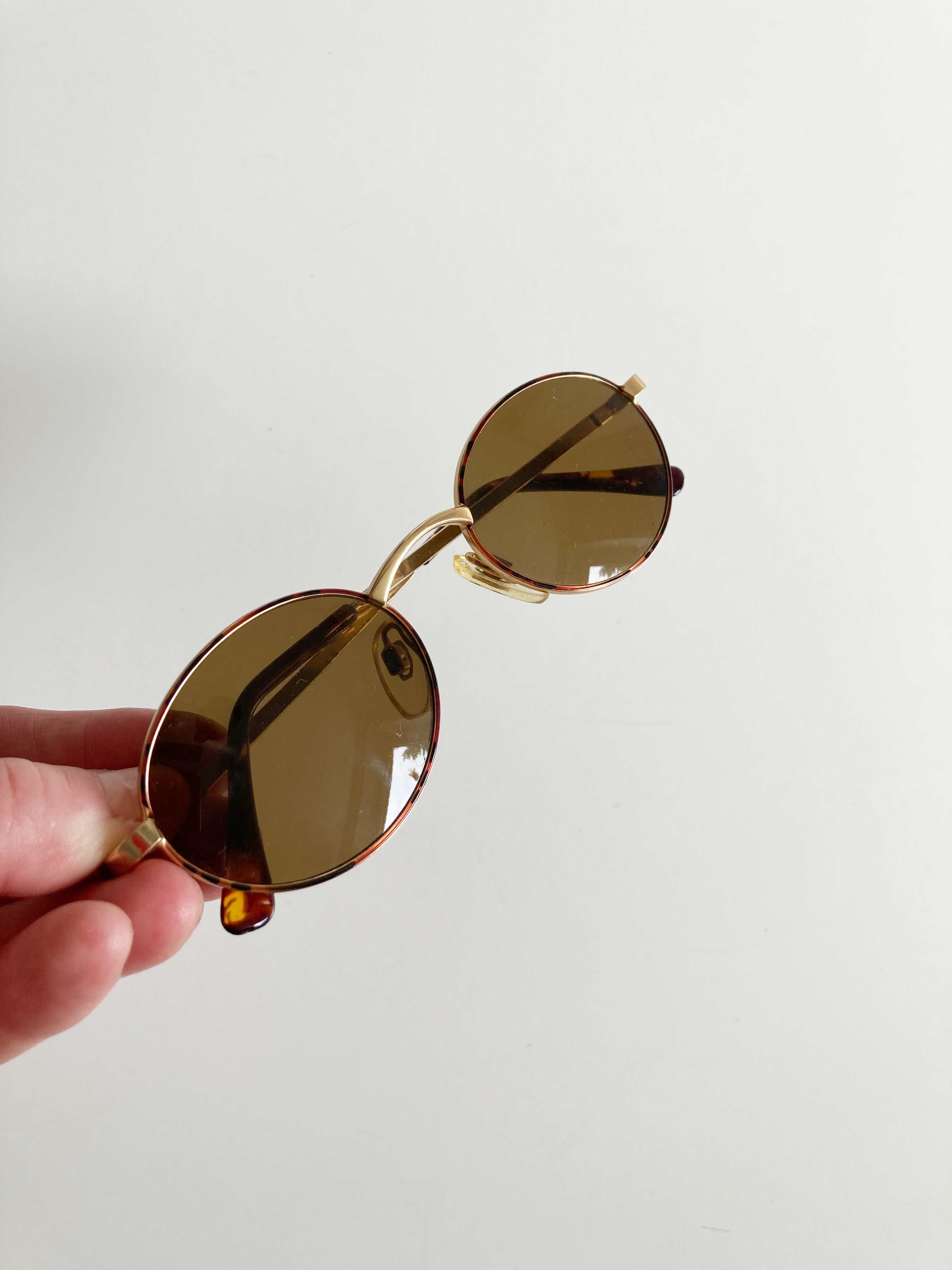 True Vintage Sonnenbrille braun Gold rund oval Brille