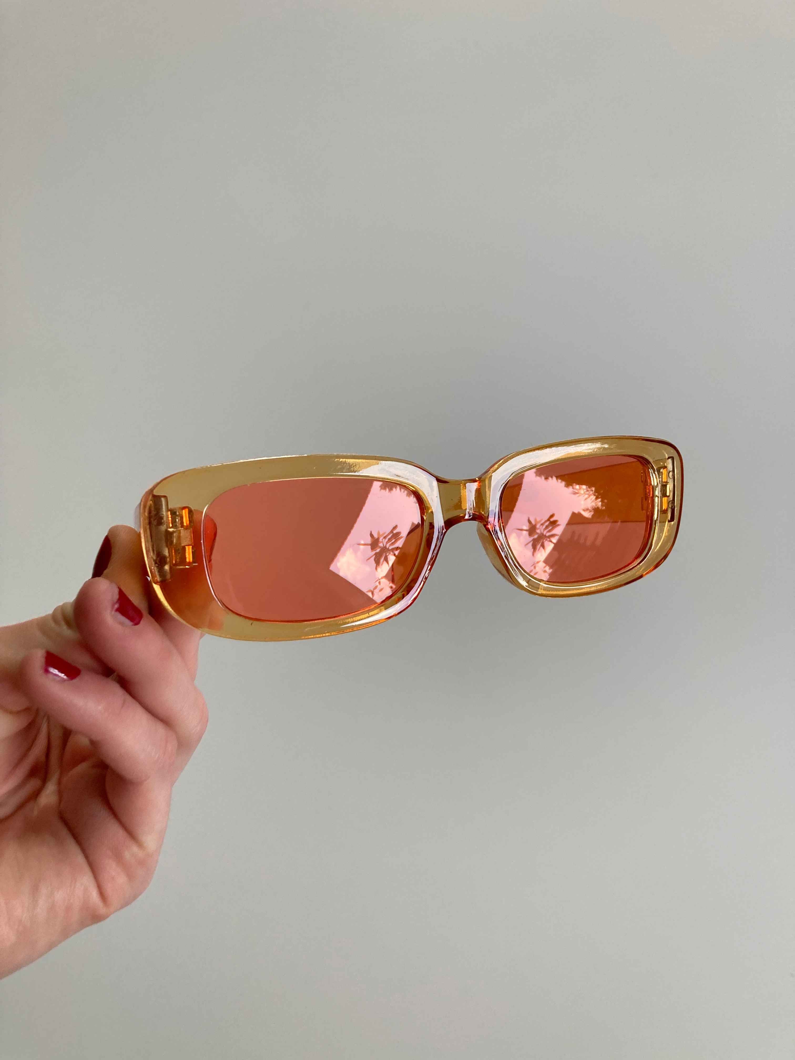 Kunststoffbrille Sonnenbrille Orange slim schmal basic