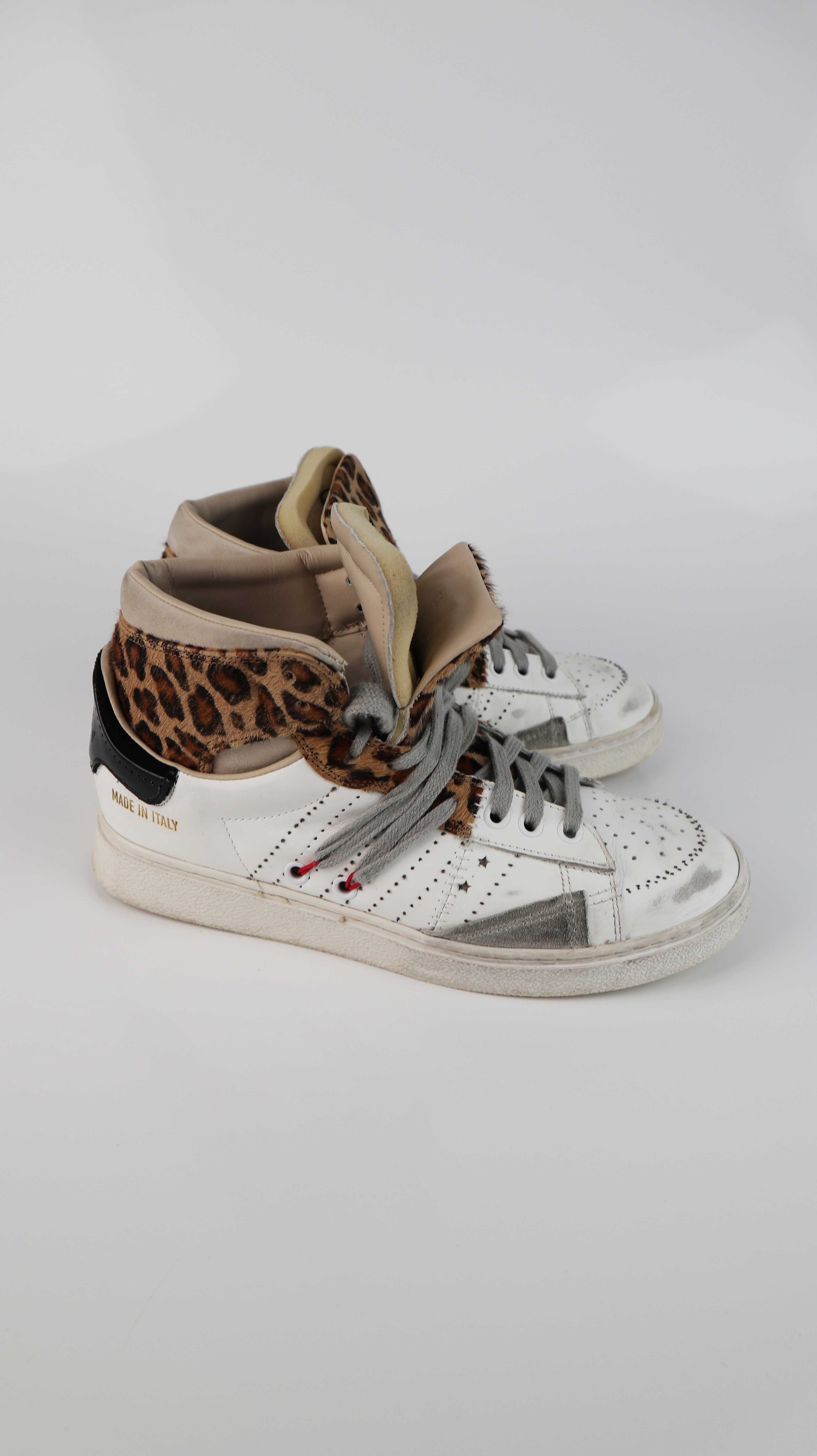 Hidnander The Cage Dual Sneaker 38 weiß Leder Ledersneaker Leo Animal