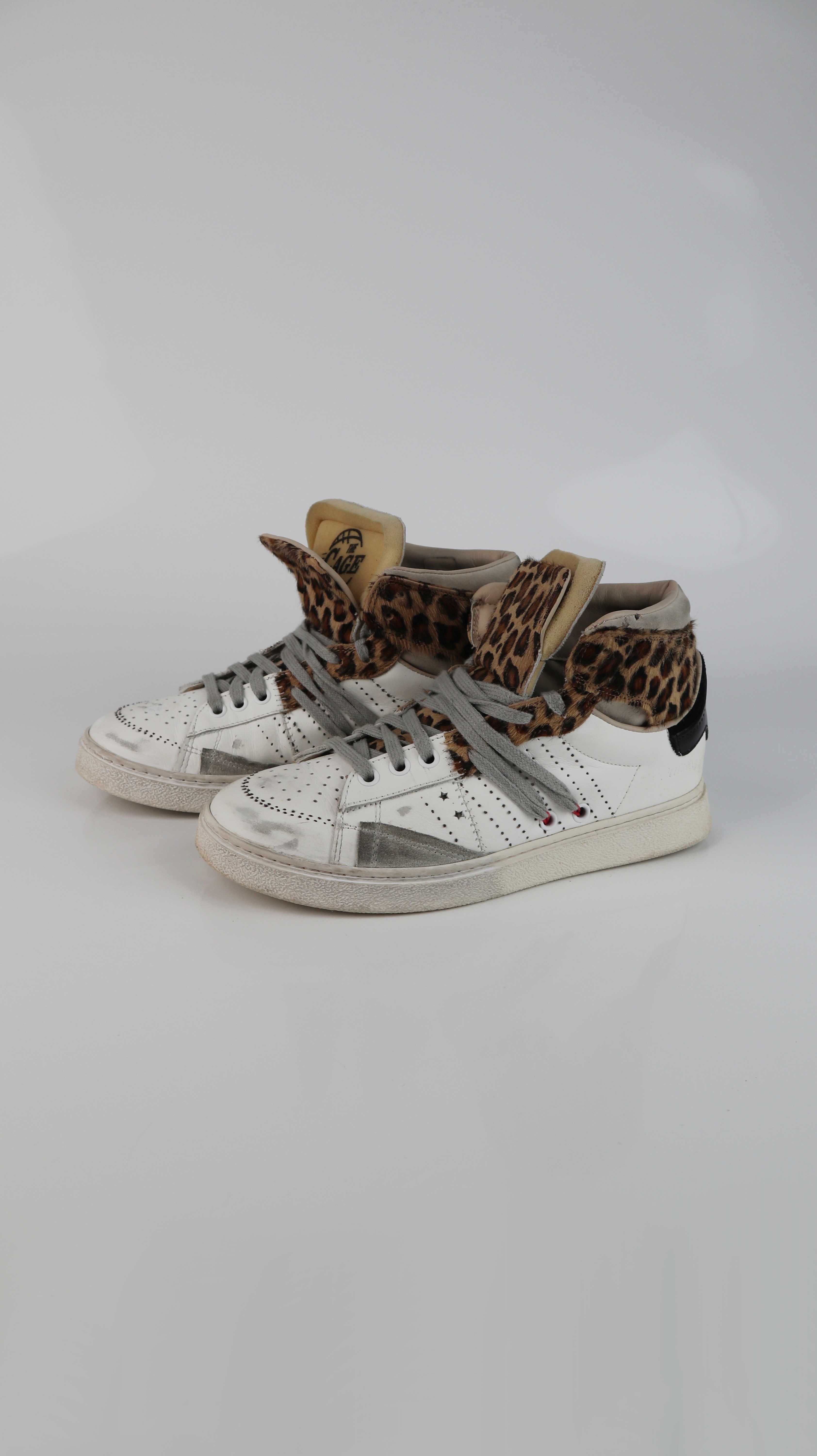 Hidnander The Cage Dual Sneaker 38 weiß Leder Ledersneaker Leo Animal