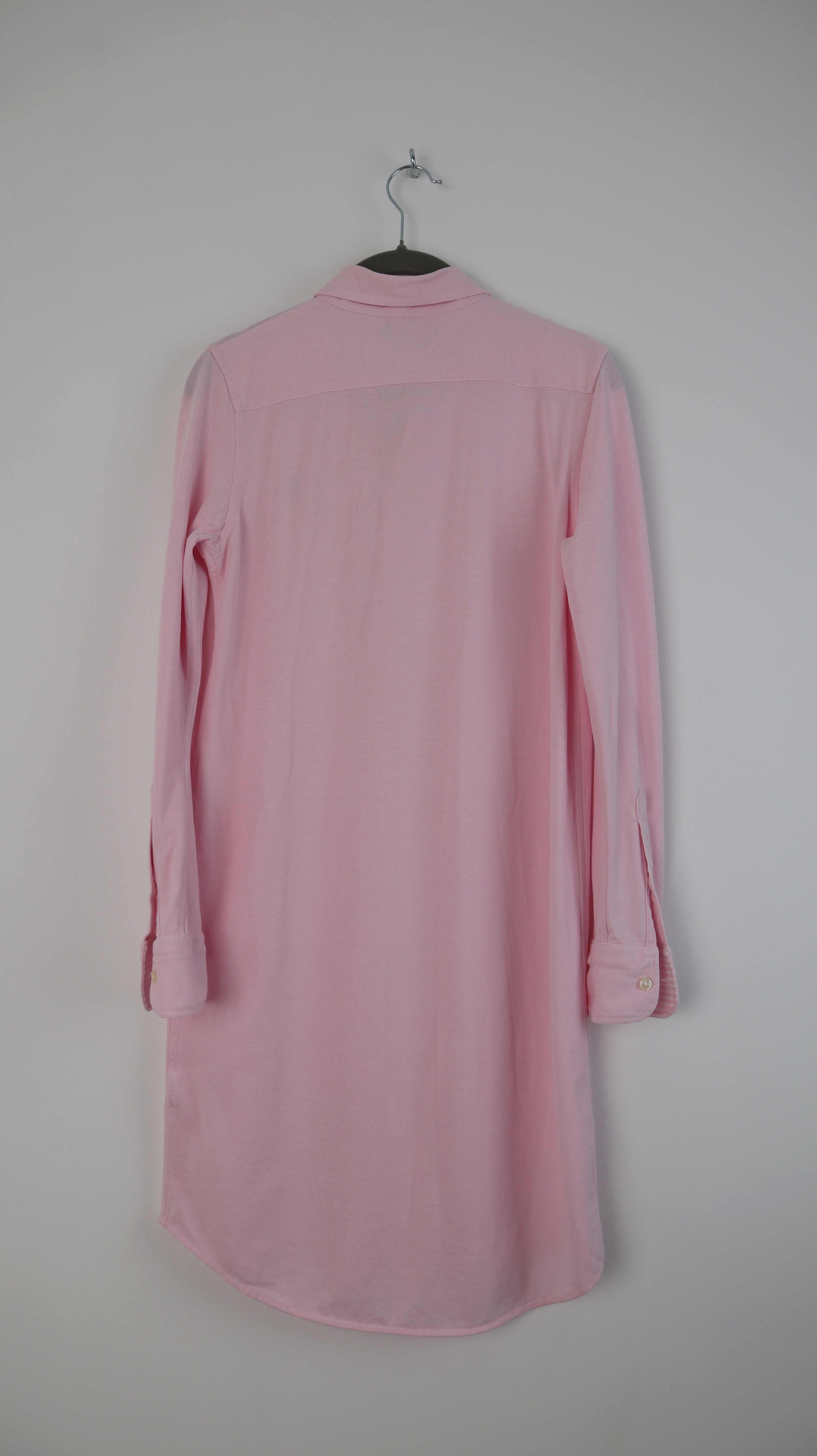 Ralph Lauren Polo Kleid Shirt Hemdkleid Midikleid Rosa 36 S knit Oxford