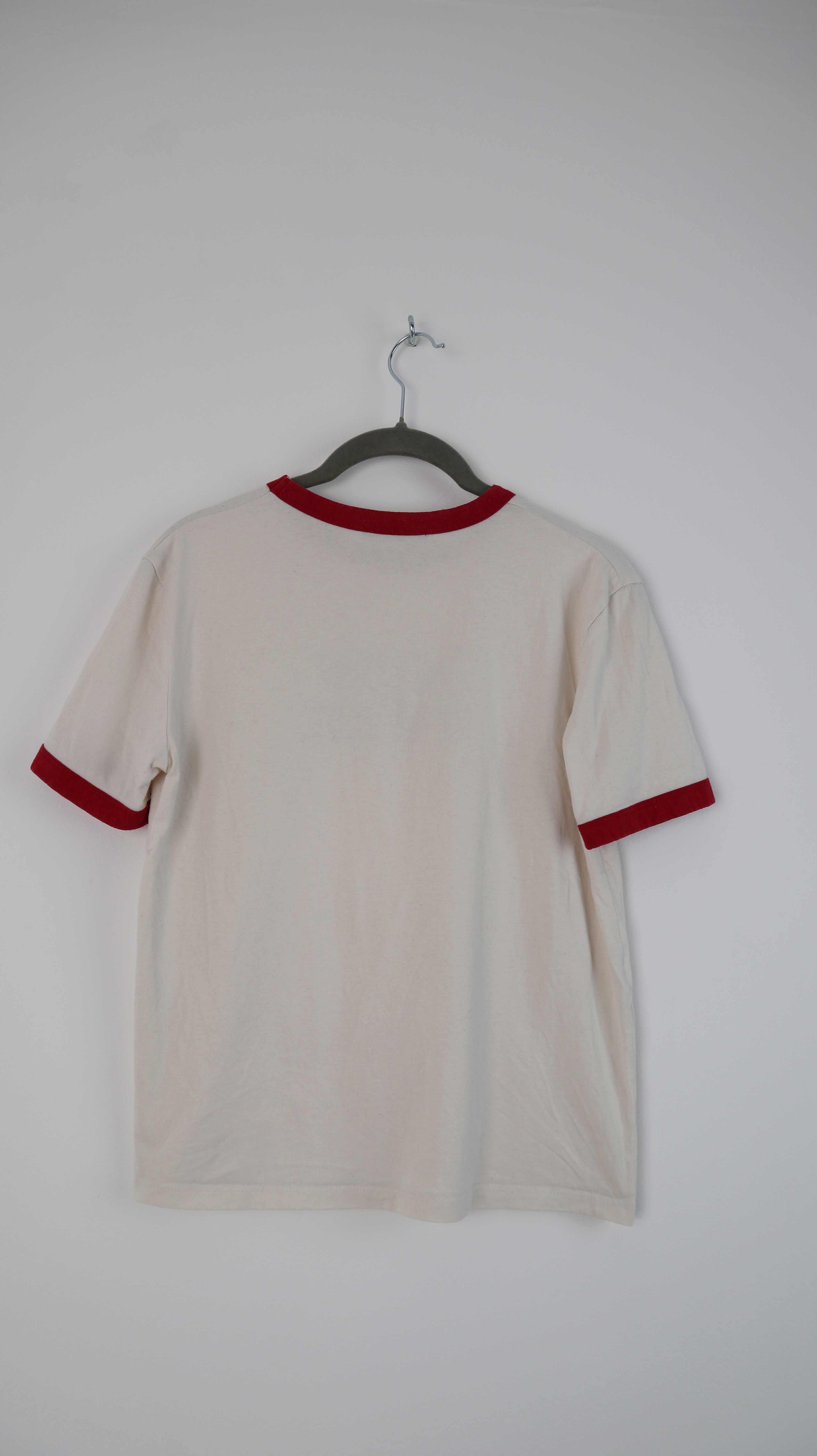 Zara New York Shirt weiß rot 36 S babytee slim