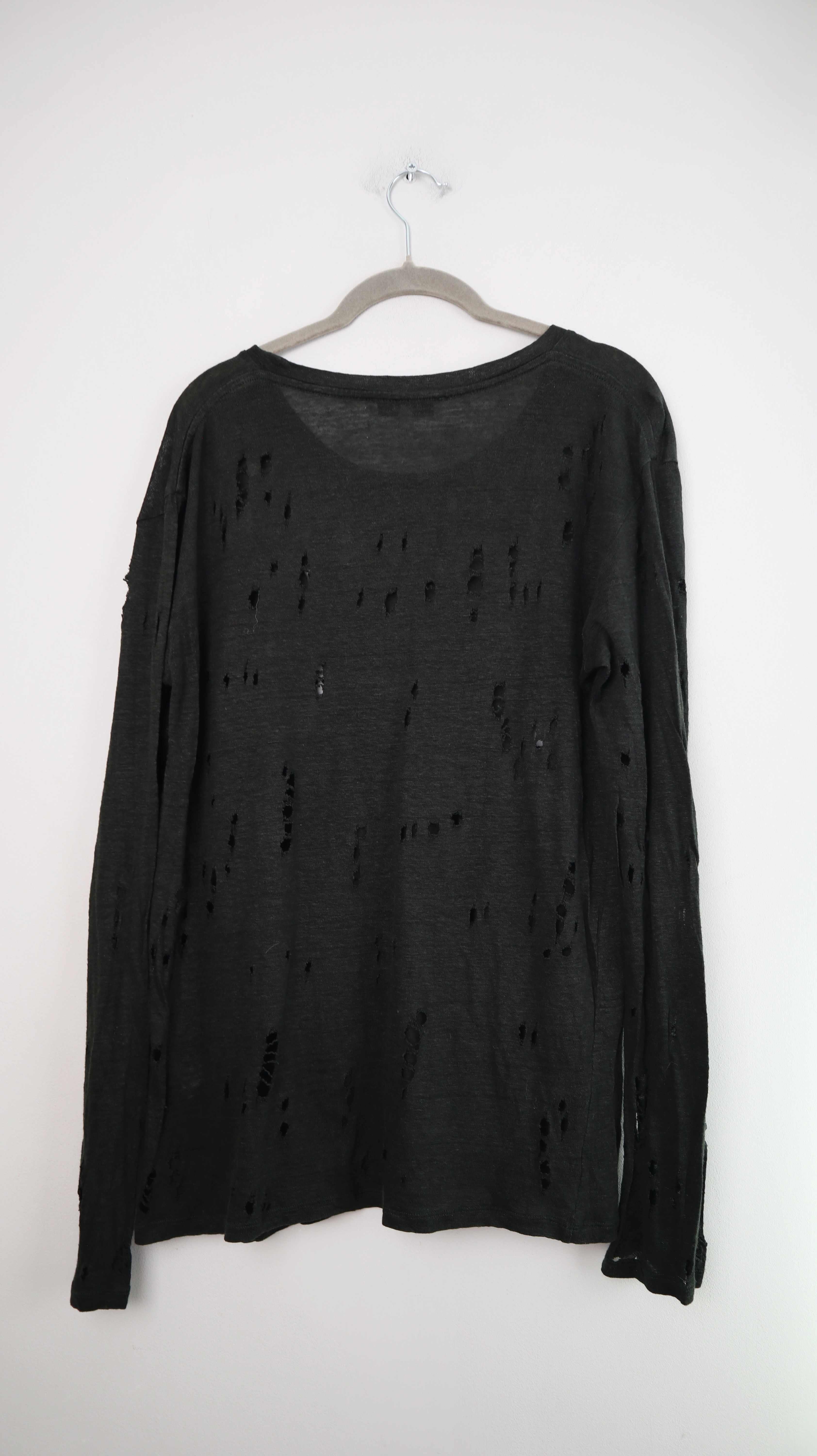 IRO Shirt Grün Dunkelgrün 38 M Leinen Leinenshirt Longsleeve ripped