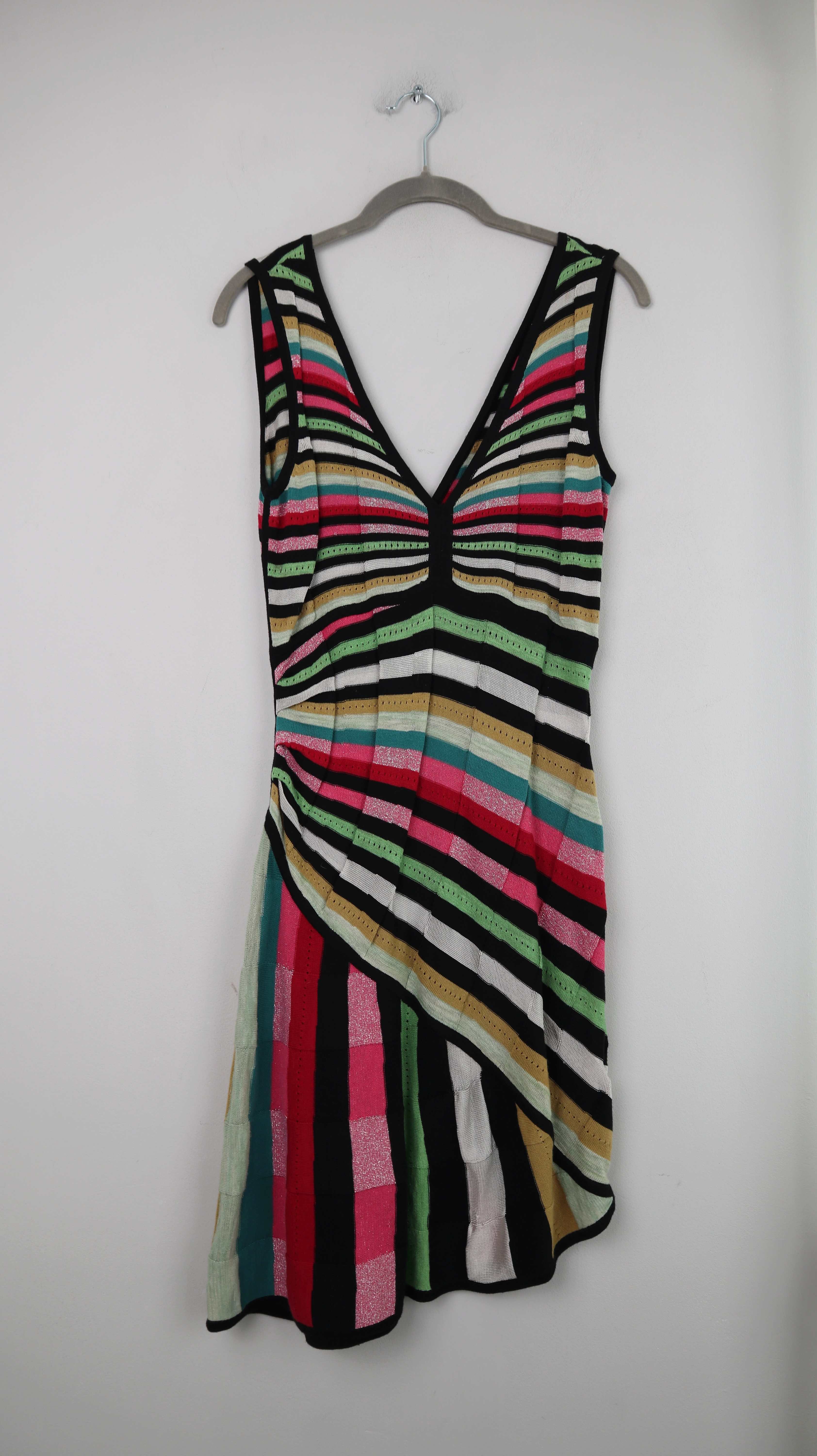 Desigual Kleid Midi Midikleid gestreift 38 M schwarz rot Sommerkleid