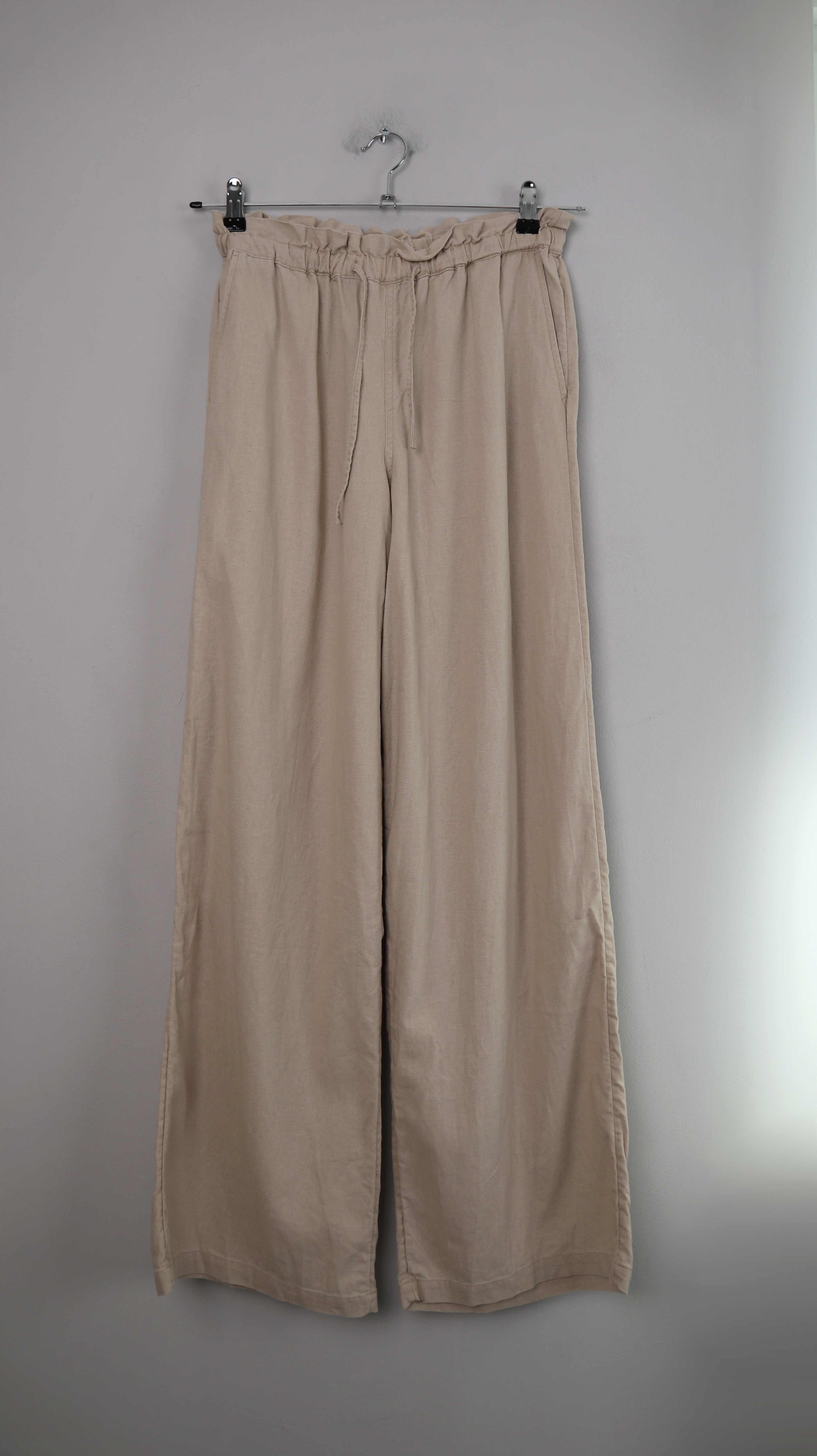 H&M Leinenhose Beige Creme Leinen 36 S Stoffhose Sommerhose