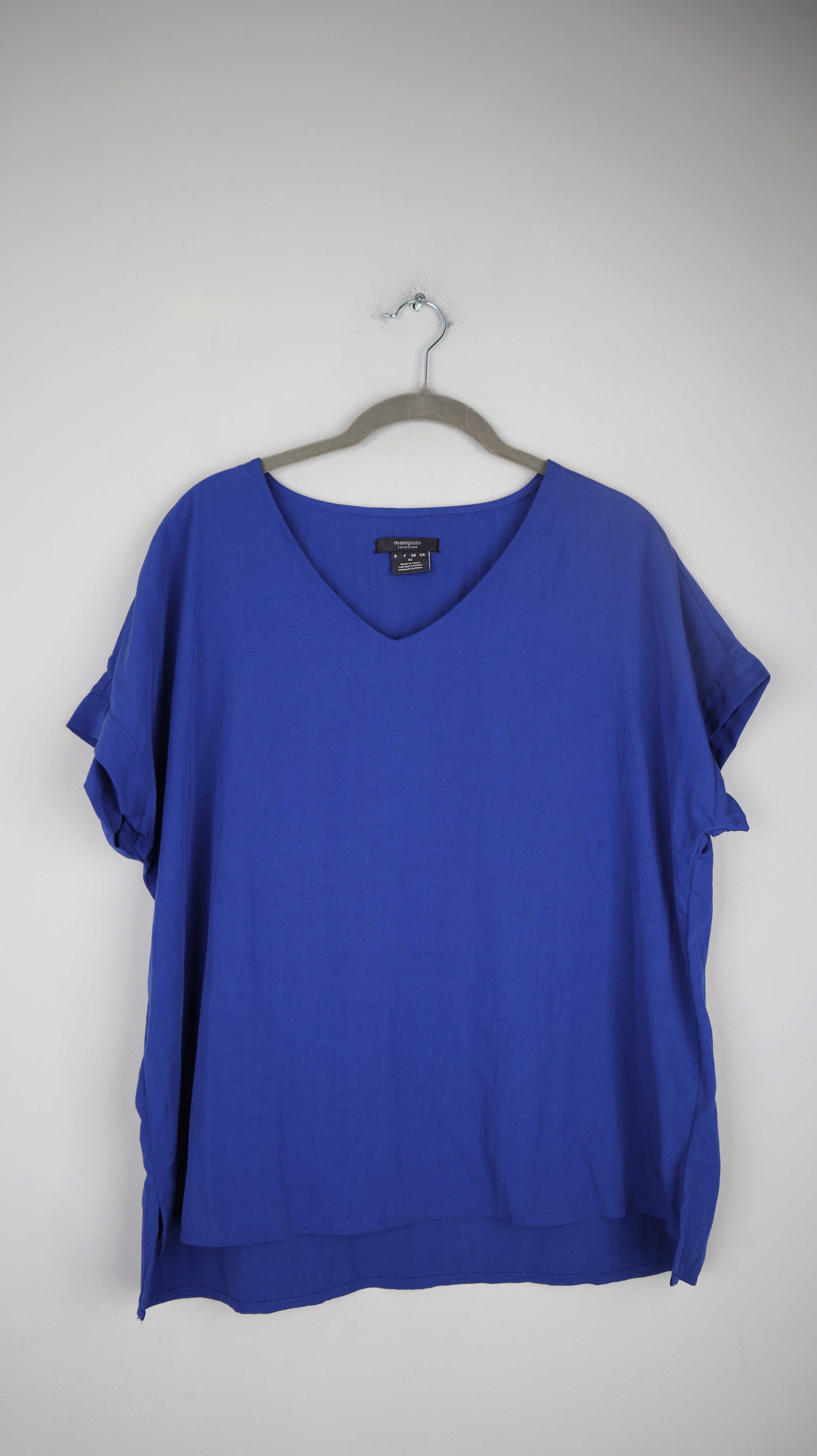 Magnum Shirt Top Blau einfarbig Oberteil Leinen Marineblau 40 L 42 XL