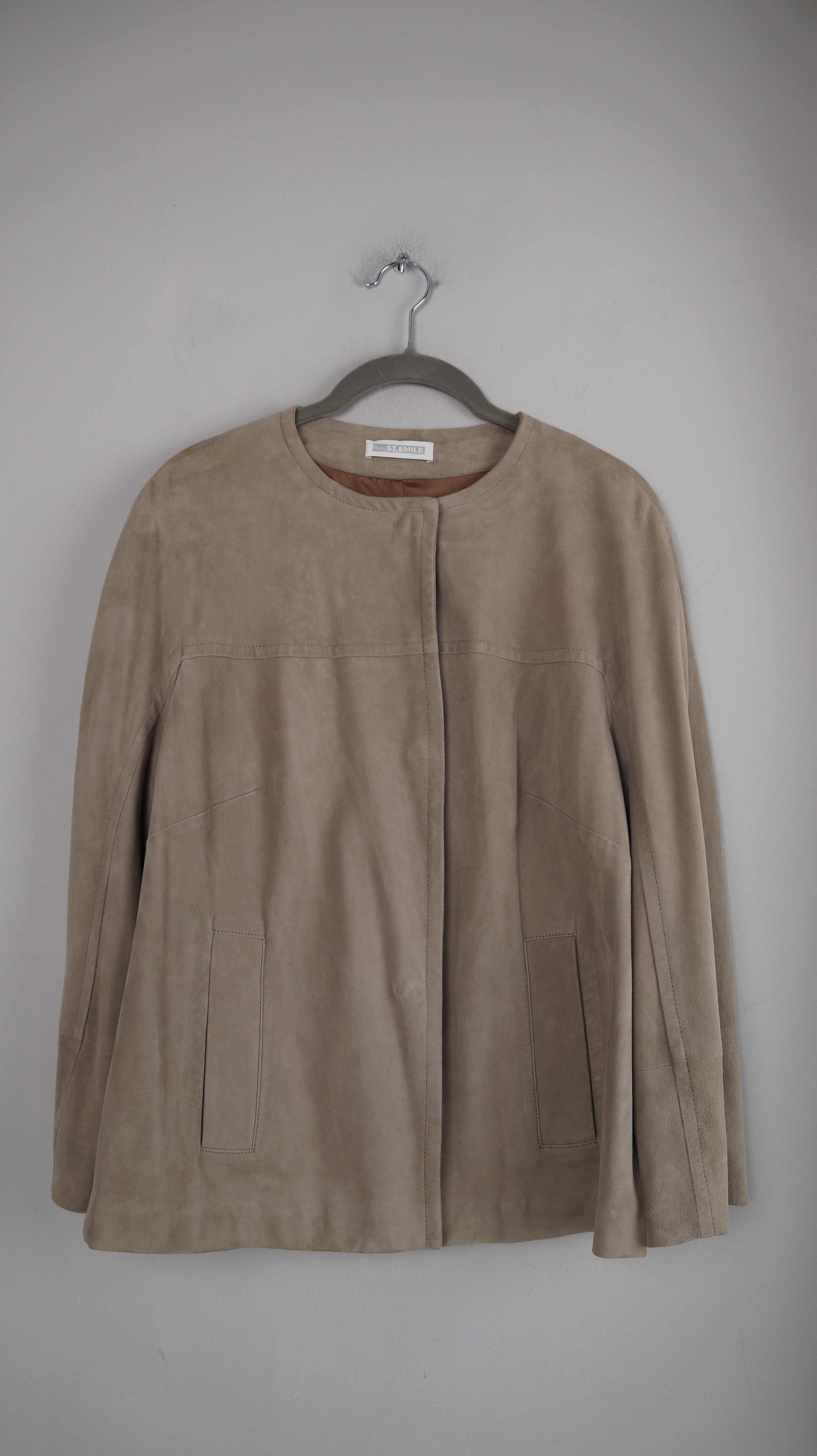 St. Emile Lederjacke Blazer Beige Braun Ziegenleder Jacke