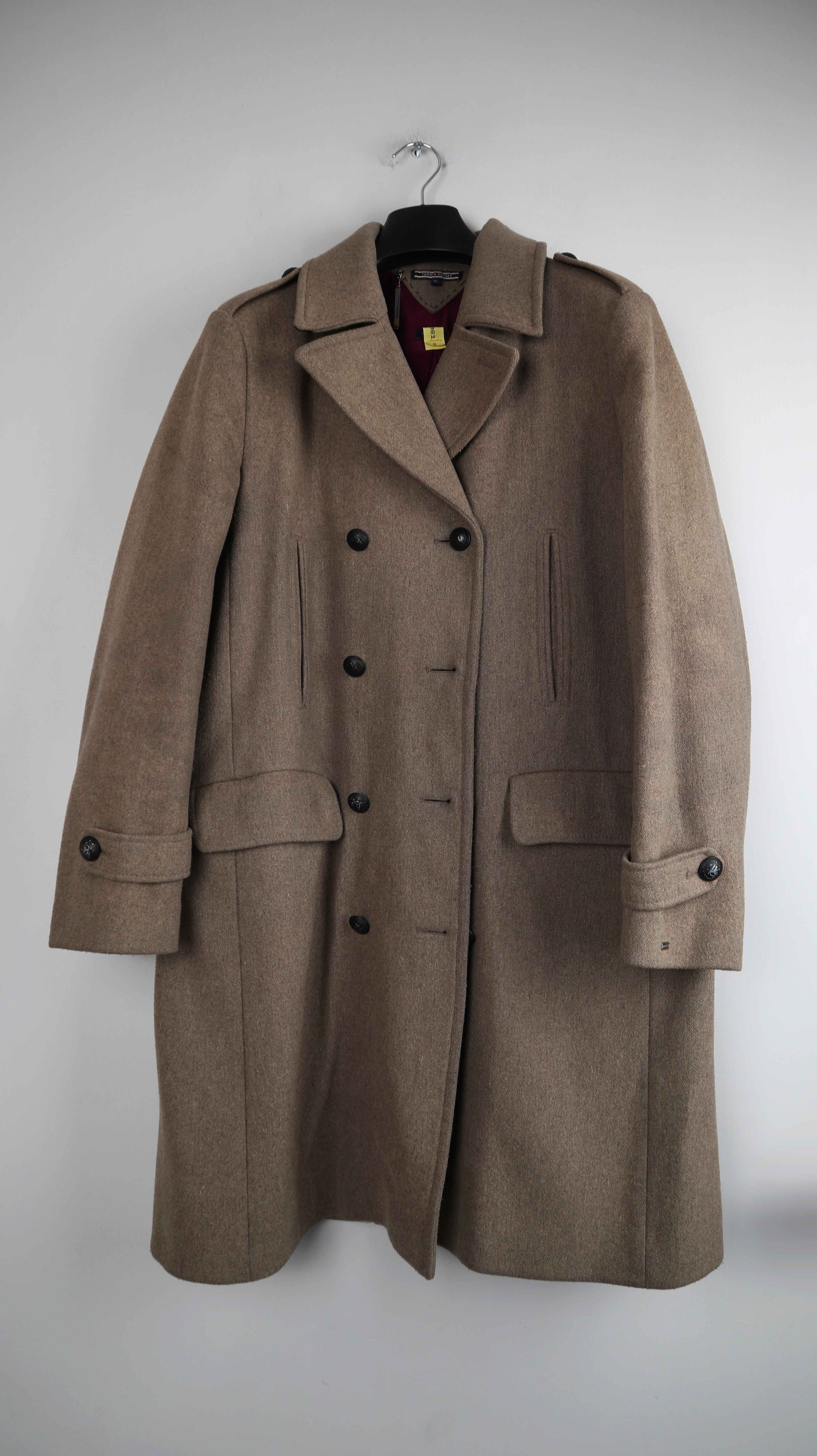 Tommy Hilfiger Mantel Braun Wolle Wollmantel Staubmantel XL Cabanmantel